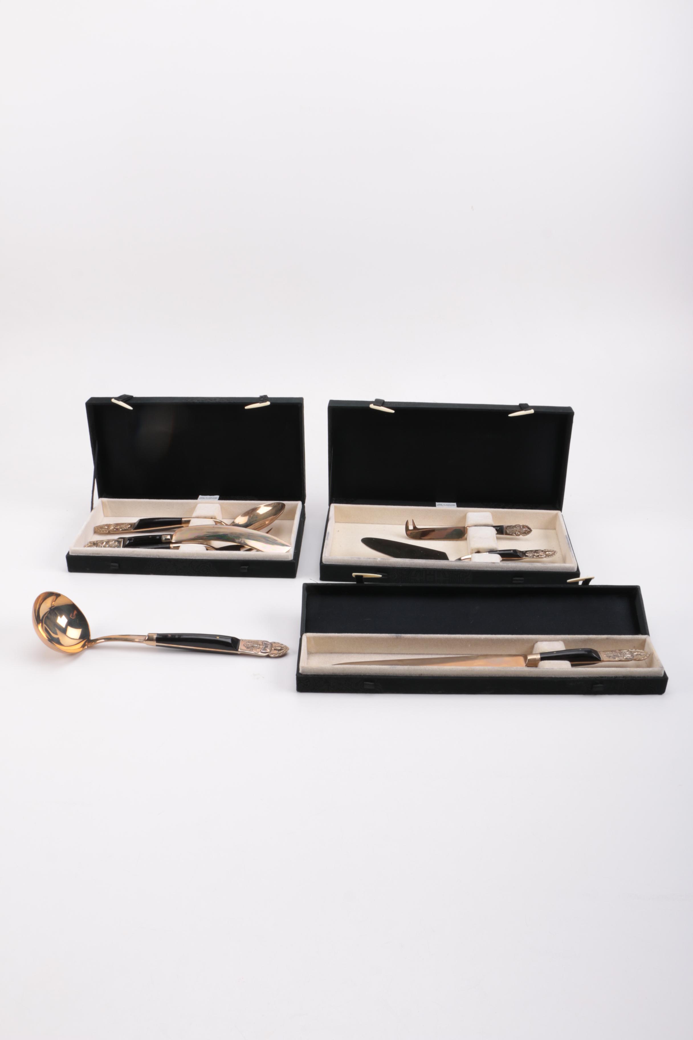 Assortment of Gold-Tone Serving Utensils