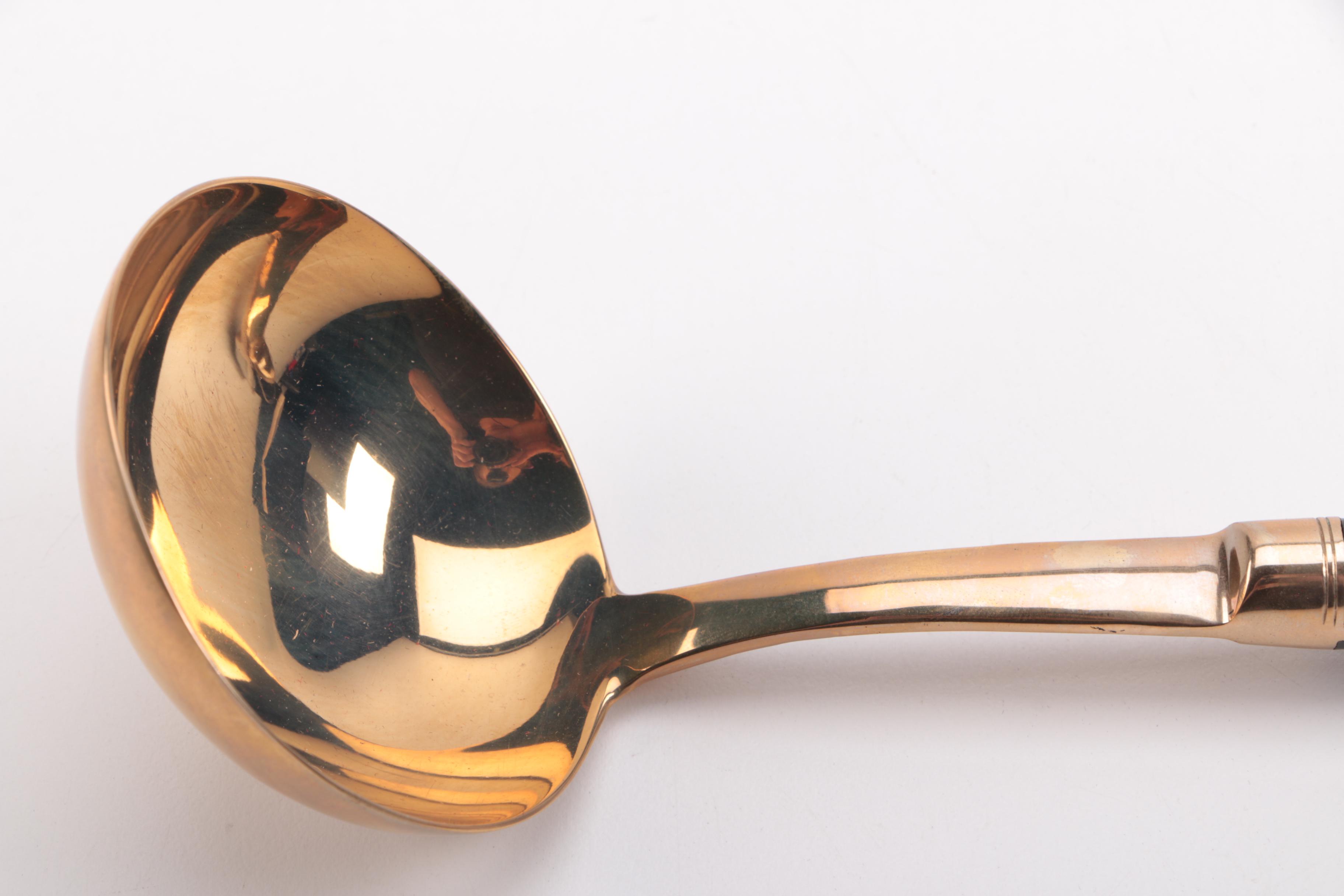 Assortment of Gold-Tone Serving Utensils