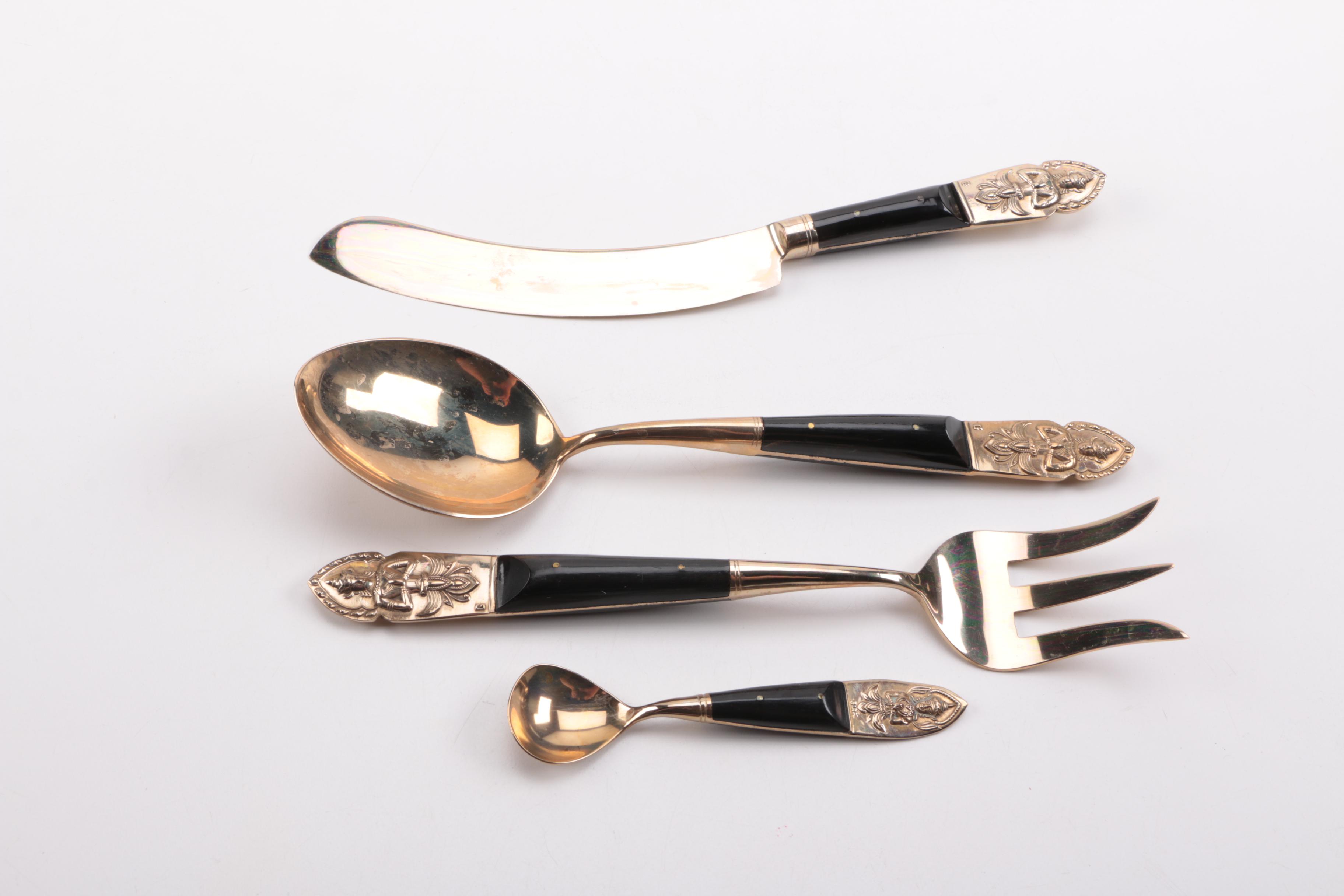 Assortment of Gold-Tone Serving Utensils