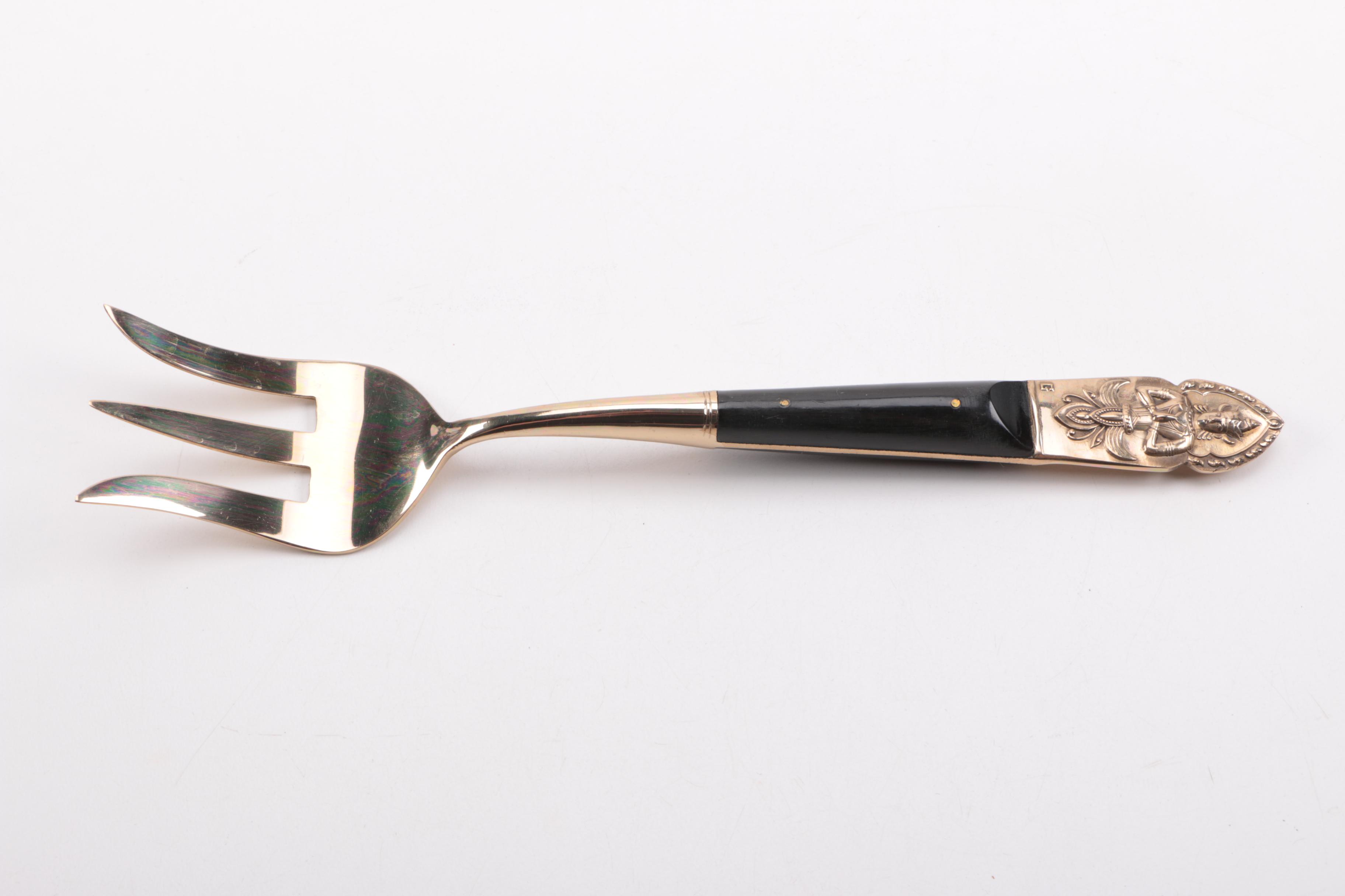 Assortment of Gold-Tone Serving Utensils