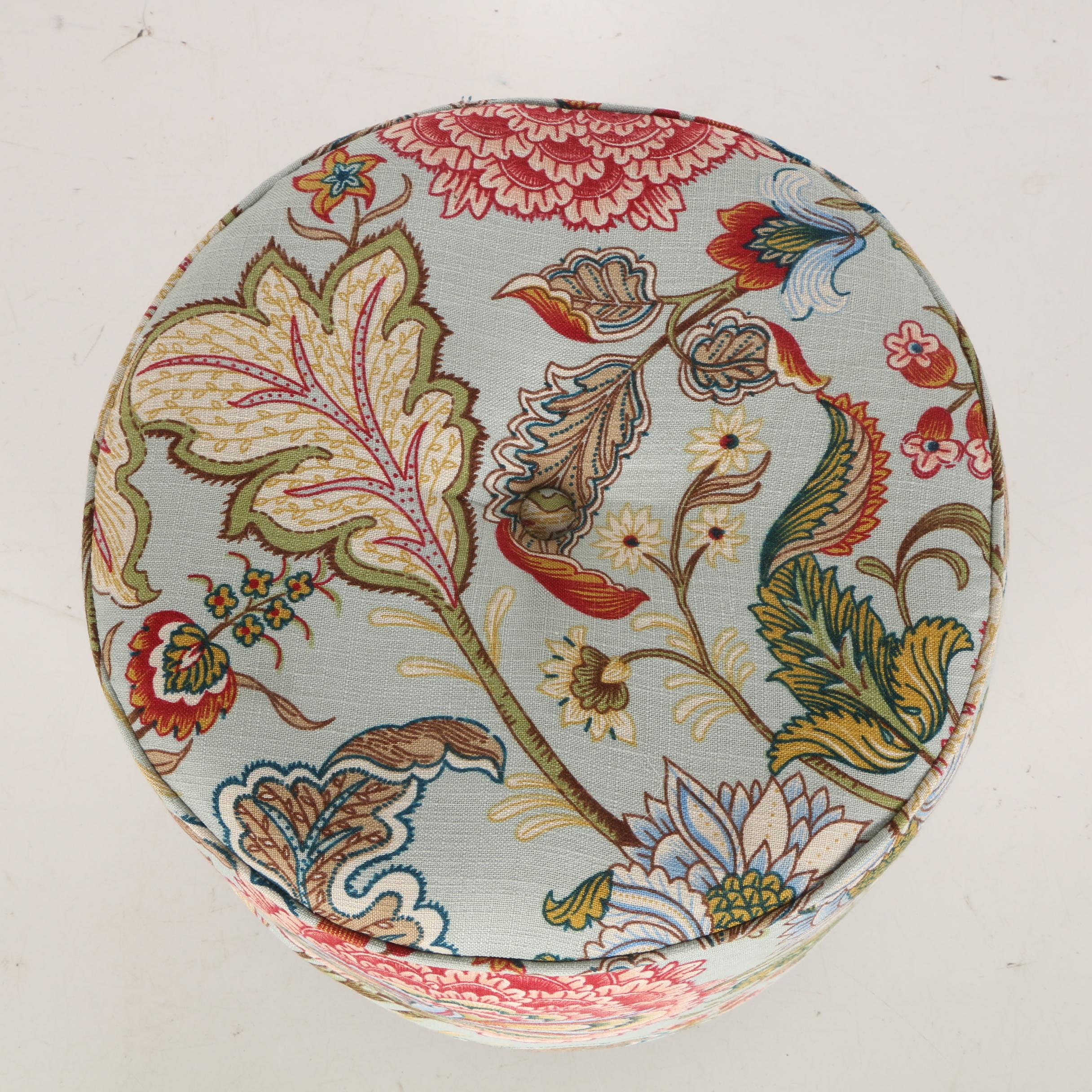 Green, Blue and Red Floral Ottoman