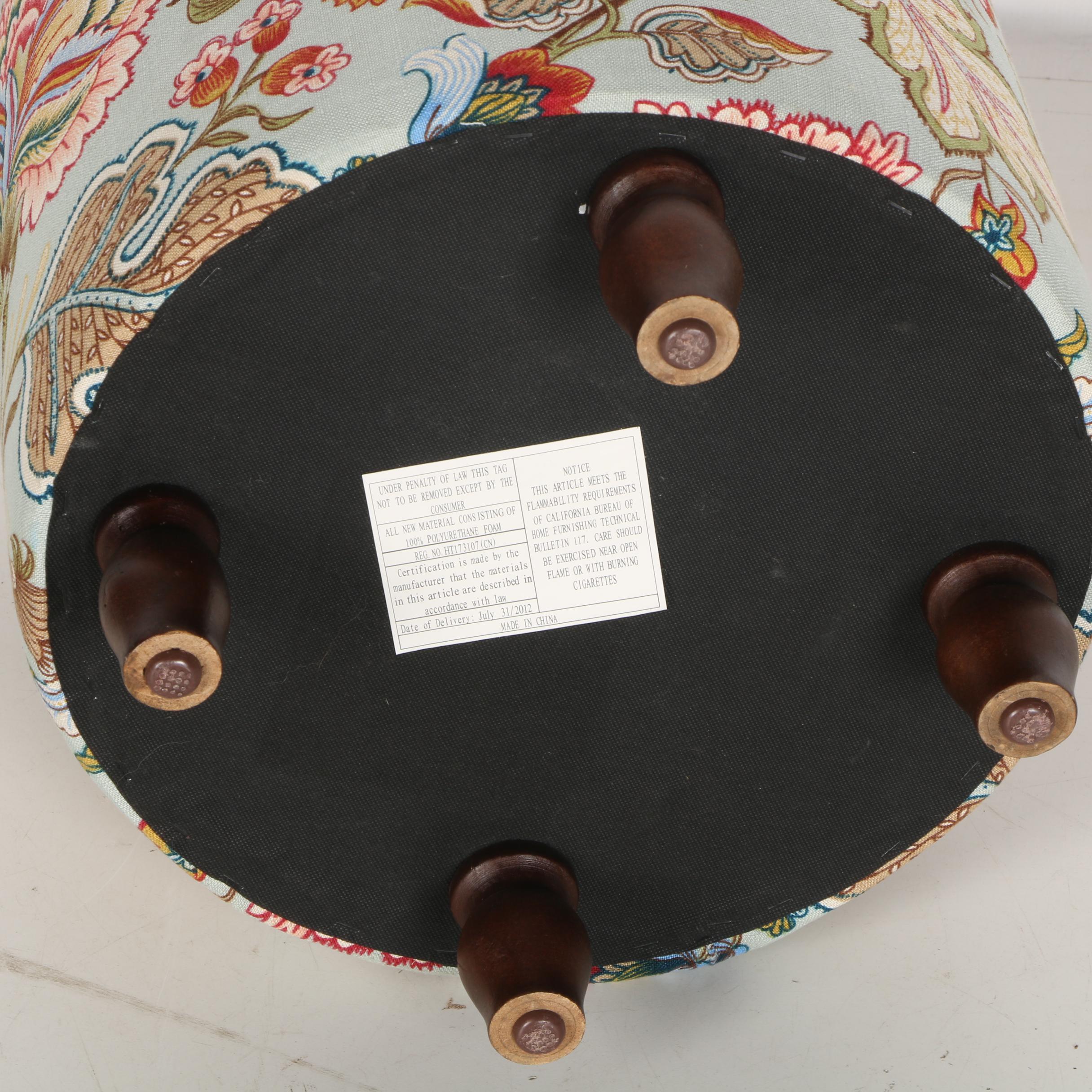 Green, Blue and Red Floral Ottoman