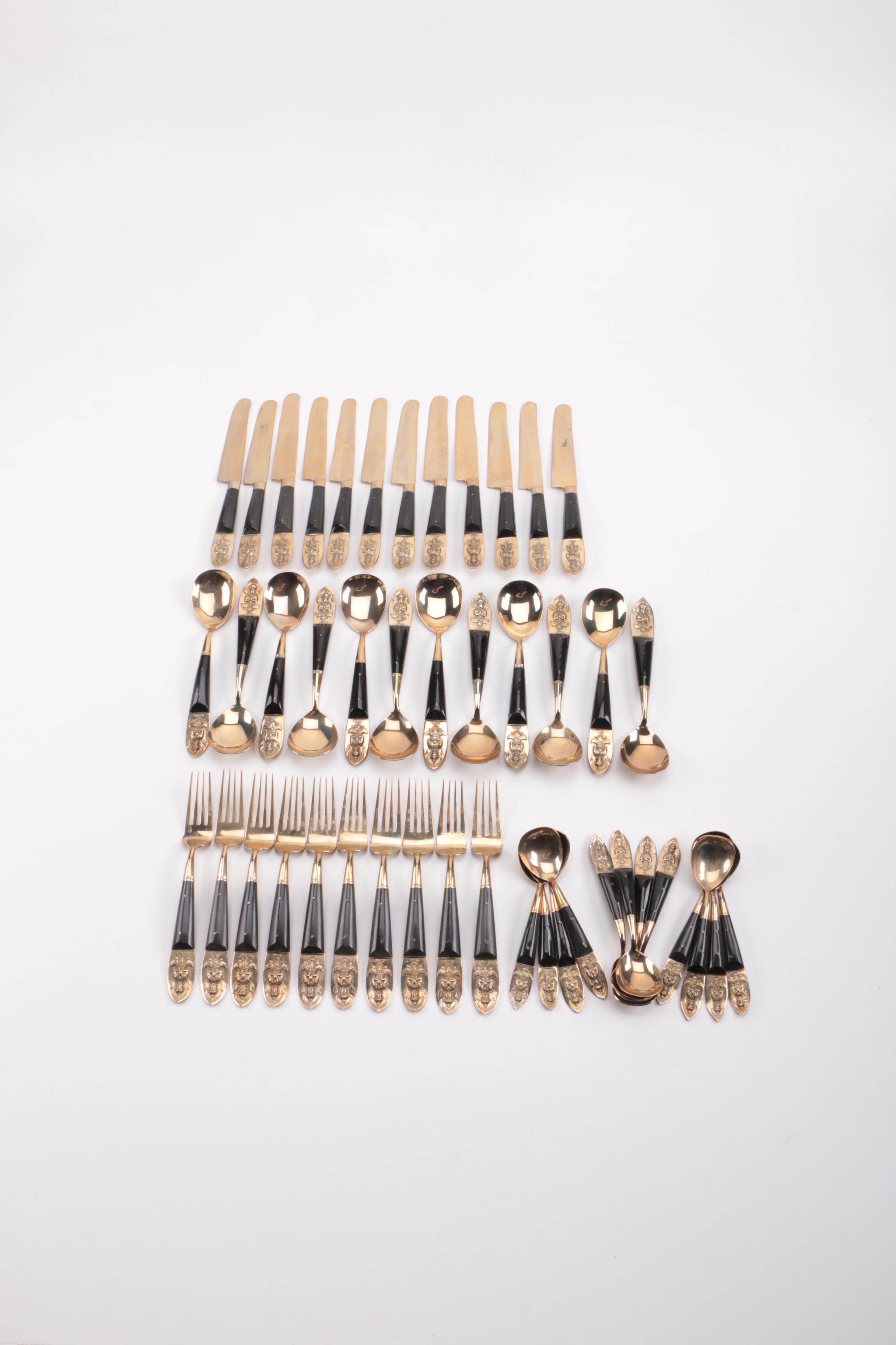 Assortment of Gold-Tone Flatware