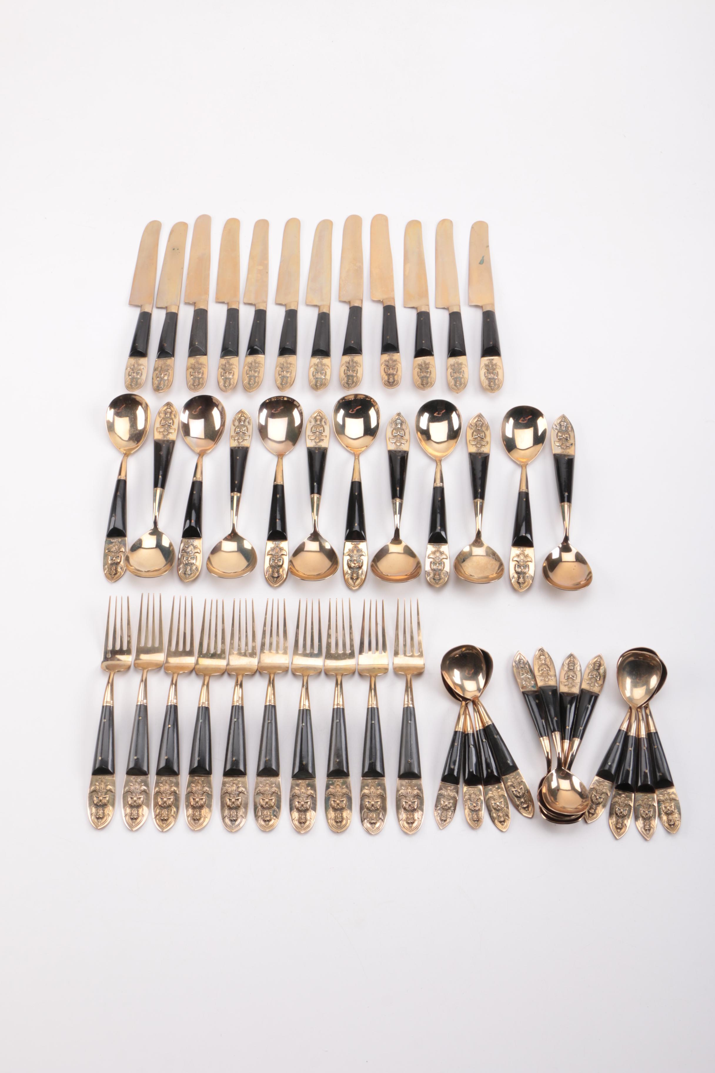 Assortment of Gold-Tone Flatware