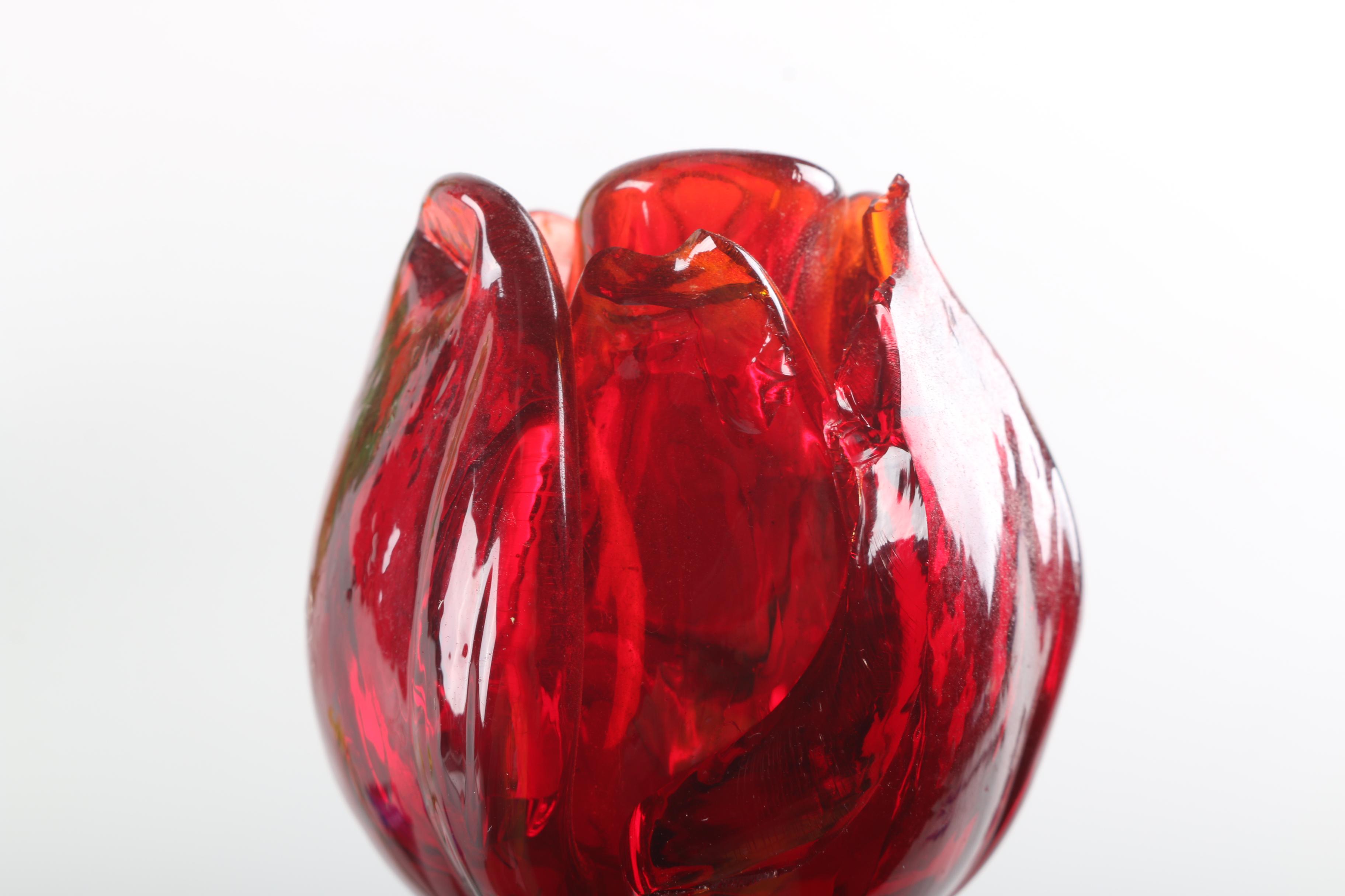 Glass Flower Bouquet in Glass Vase