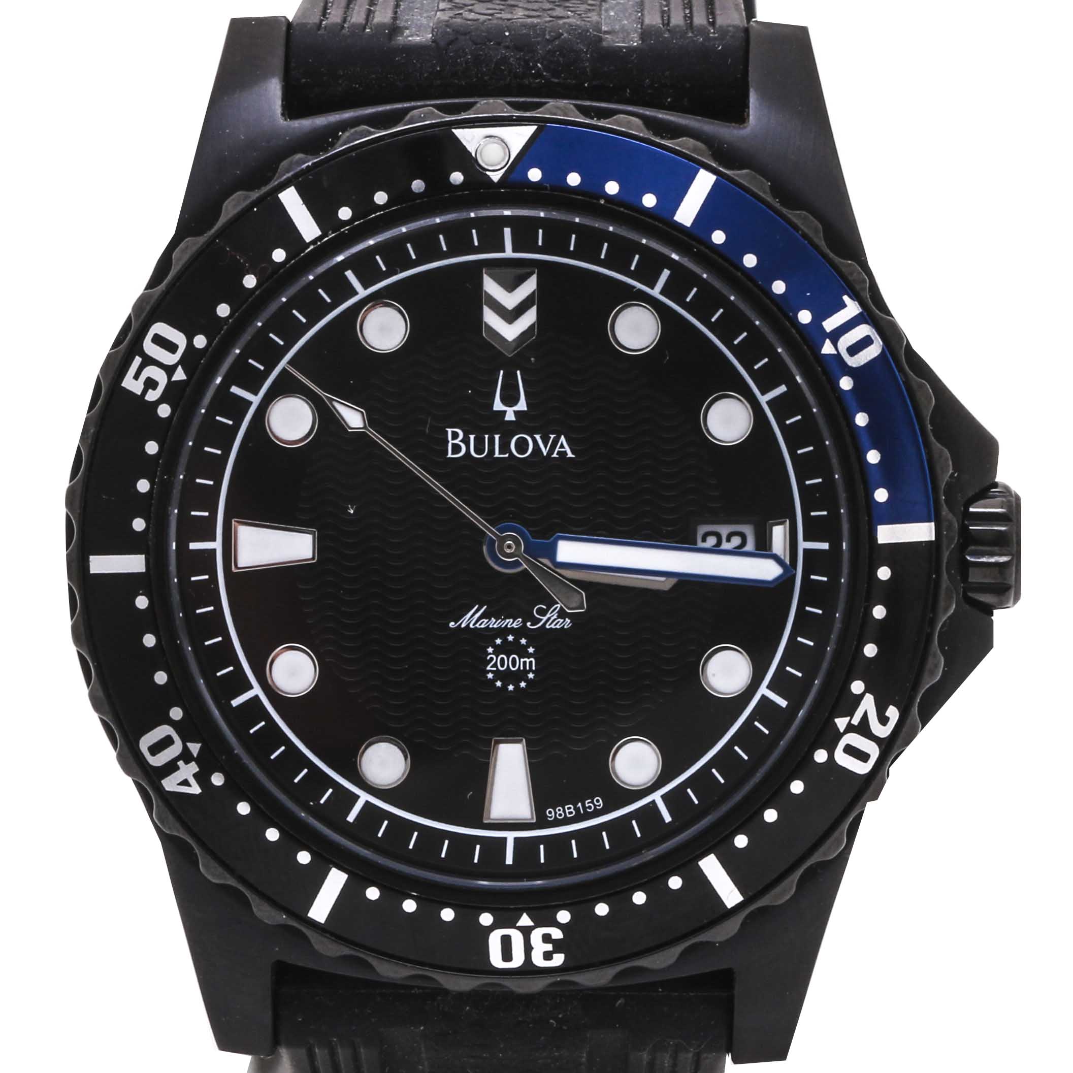 Bulova Marine Star Black Stainless Steel Watch