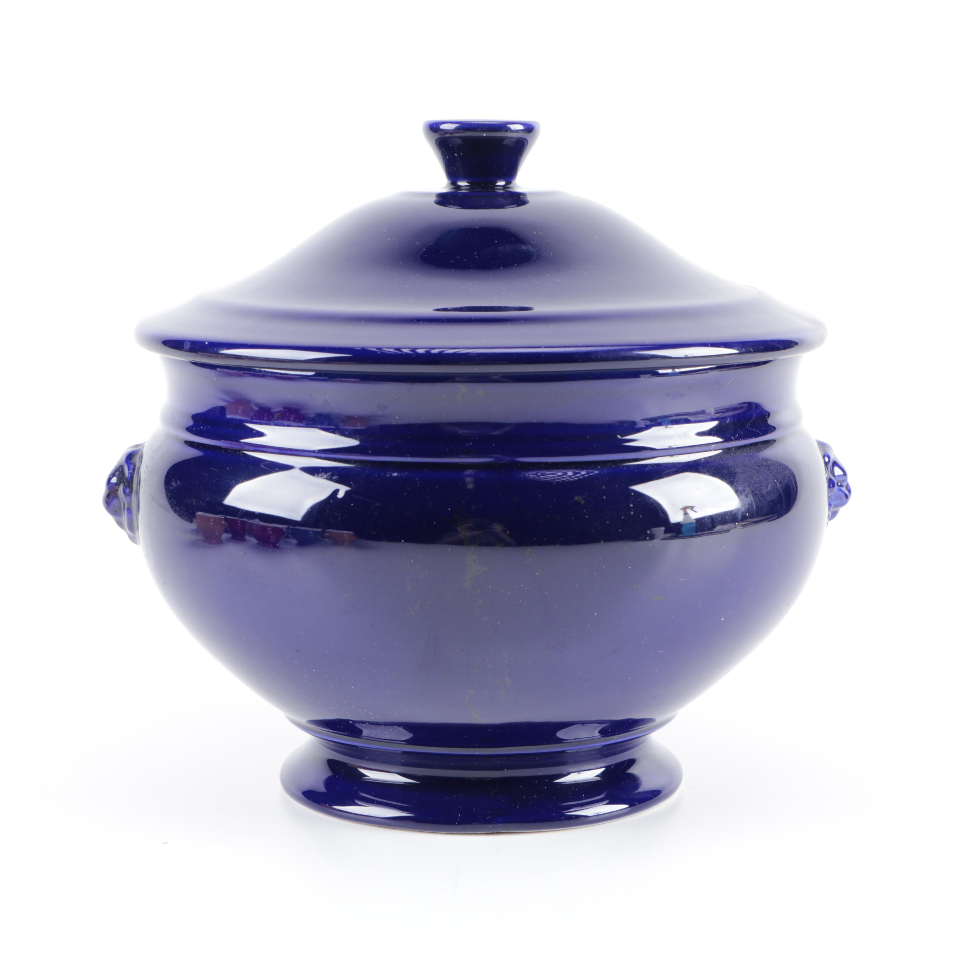 Emile Henry "Le Potier" Lion's Head Soup Tureen and Bowl Set