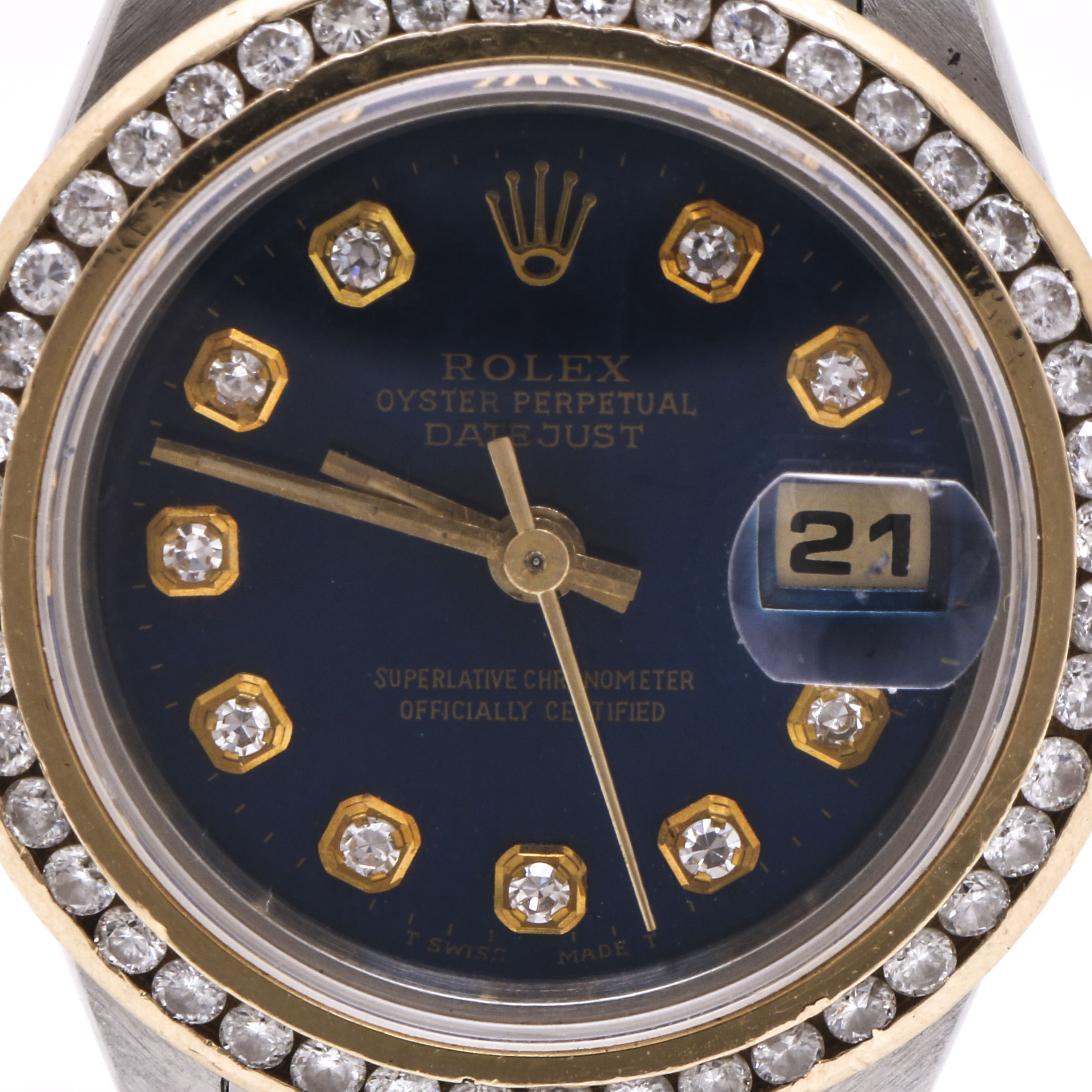 Rolex Oyster Perpetual 18K Yellow Gold and Stainless Steel 0.98 CTW Diamond Watch