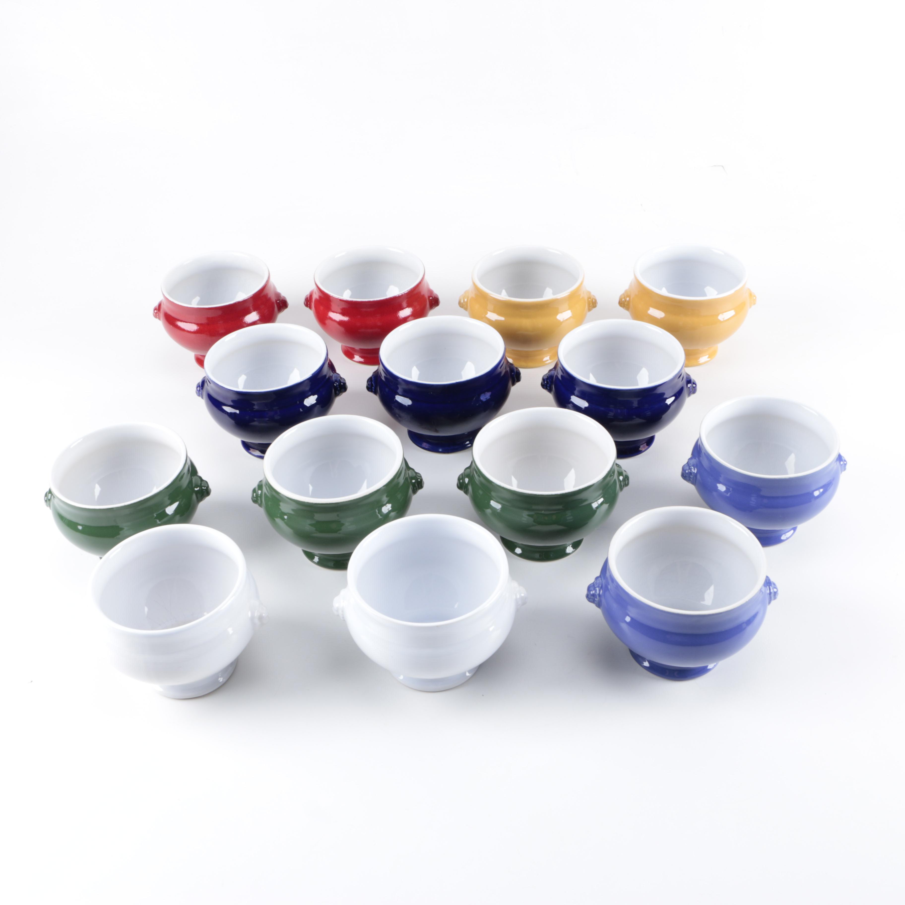 Emile Henry "Le Potier" Lion's Head Soup Tureen and Bowl Set