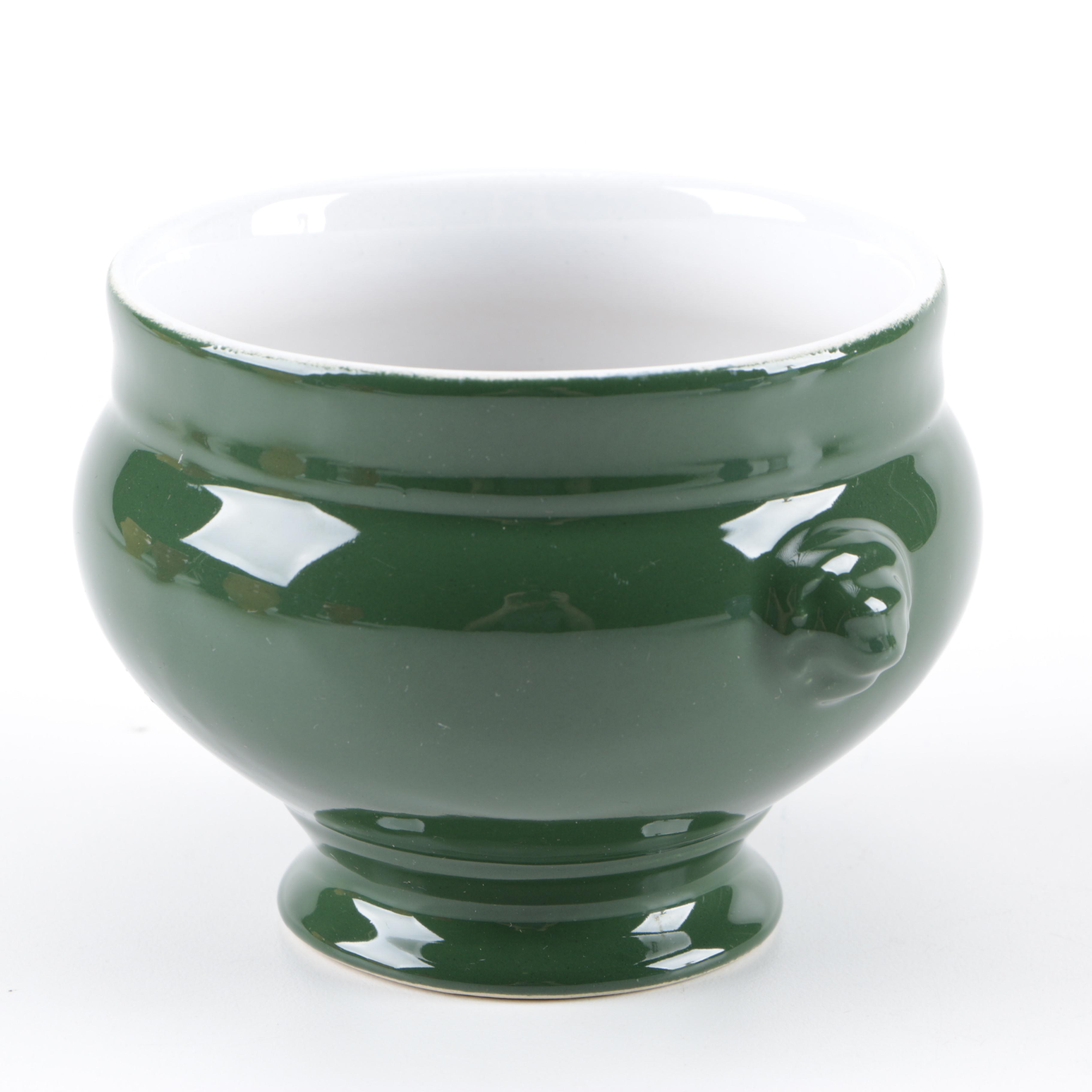 Emile Henry "Le Potier" Lion's Head Soup Tureen and Bowl Set