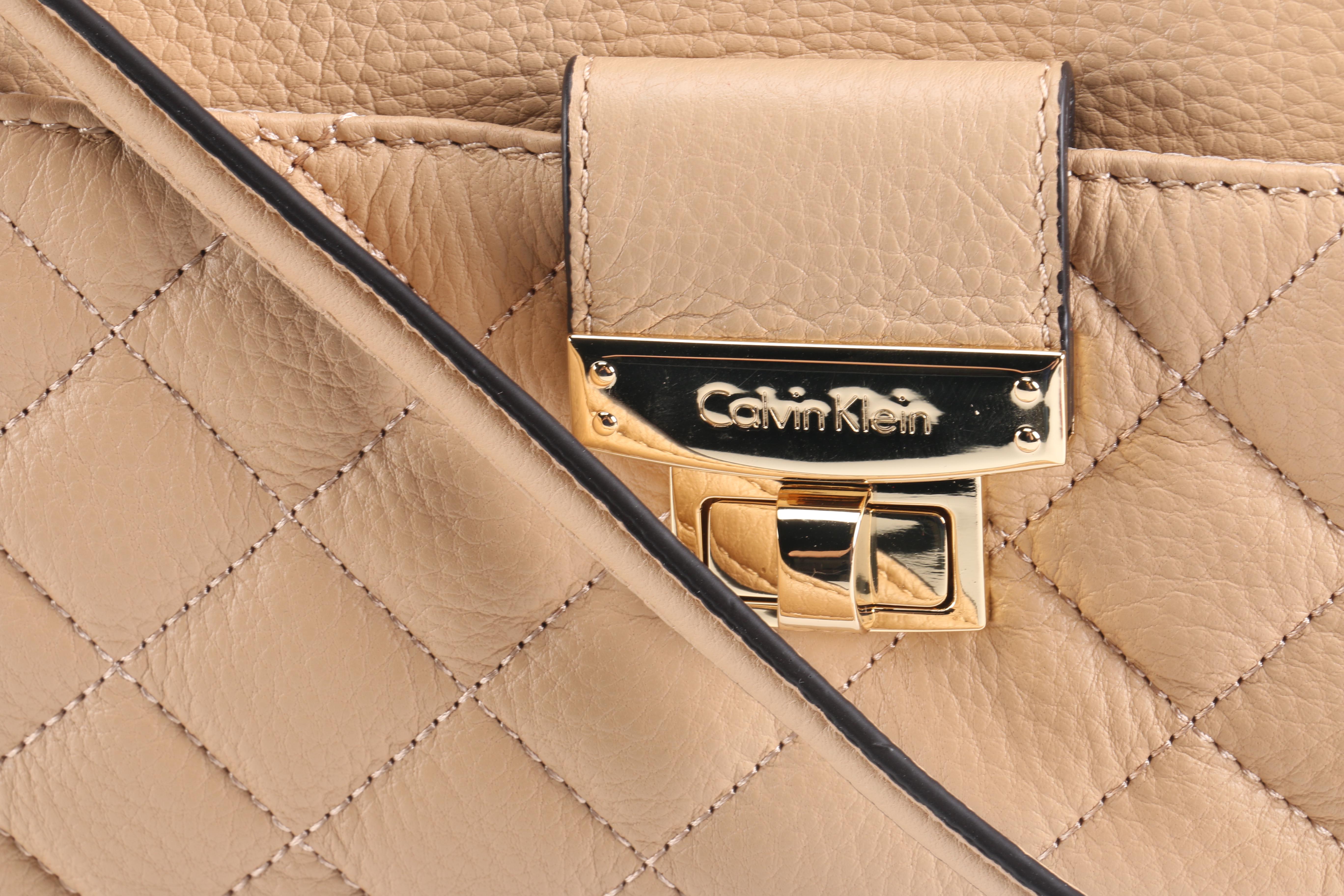 Calvin Klein Nude Leather Handbag