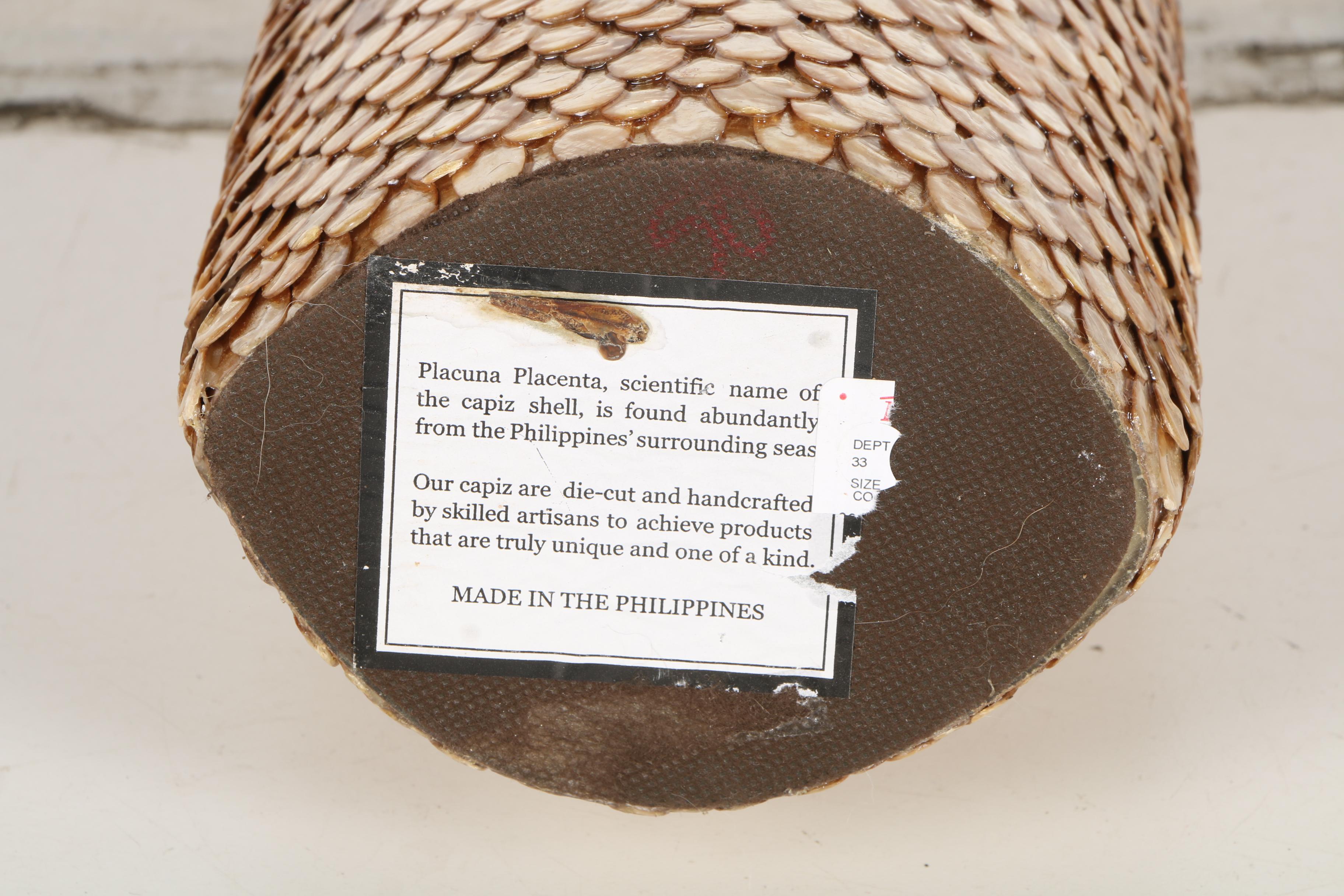 Capiz Shell Floor Vase