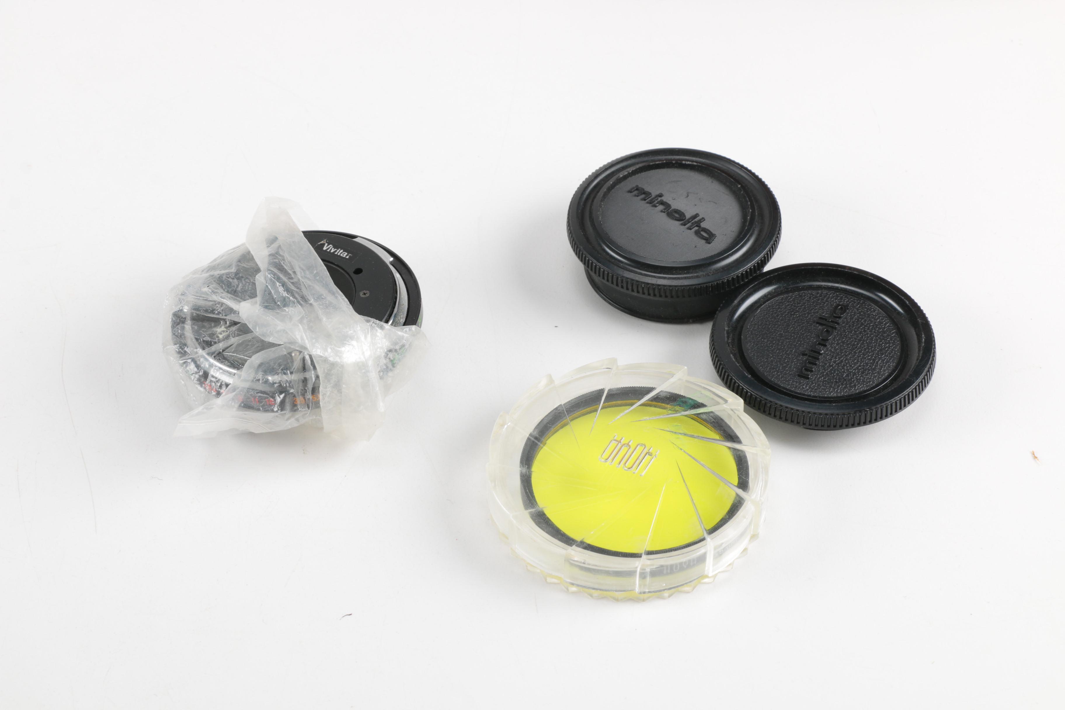 Minolta and Heiland Pentax Film Cameras with Accessories