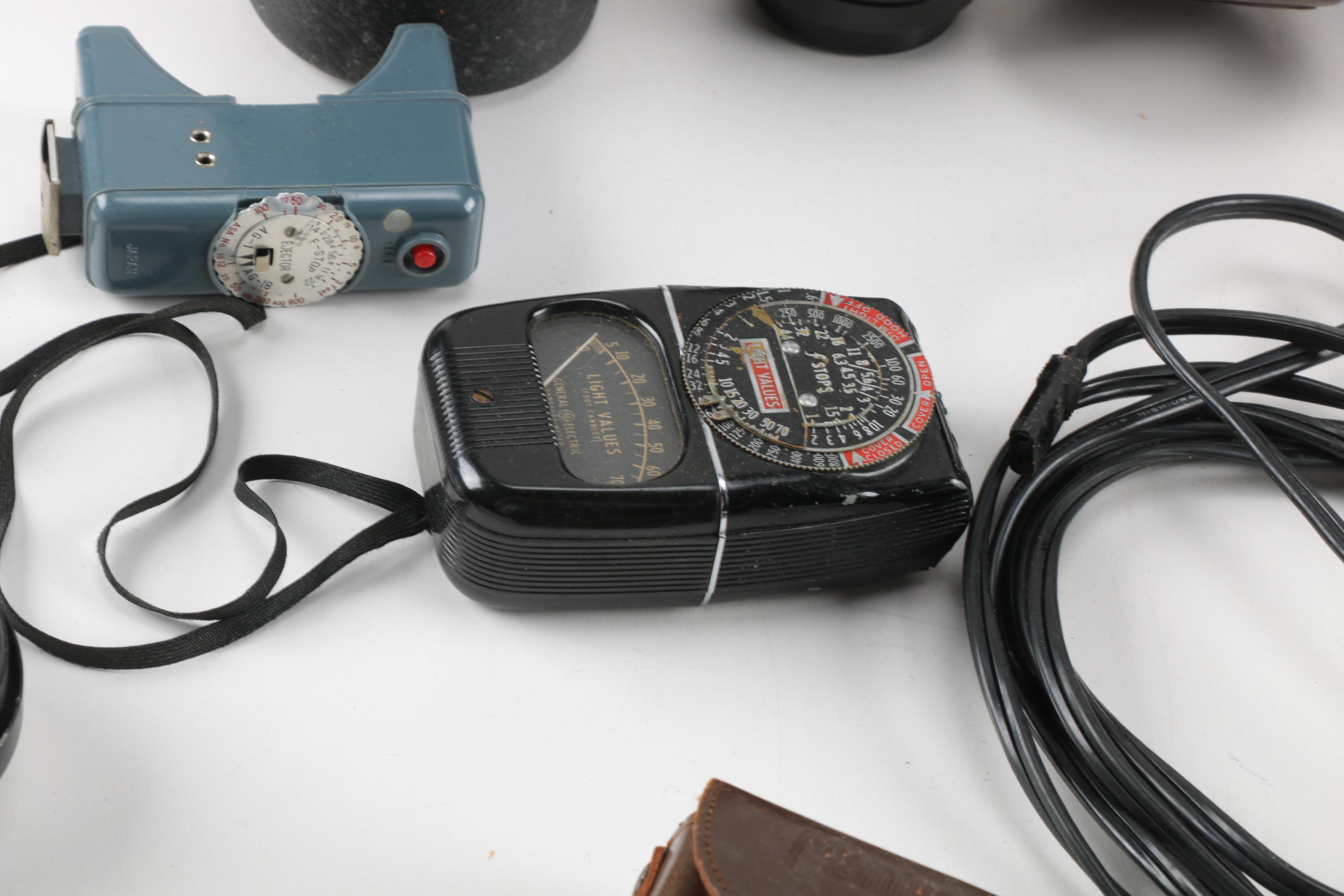 Minolta and Heiland Pentax Film Cameras with Accessories