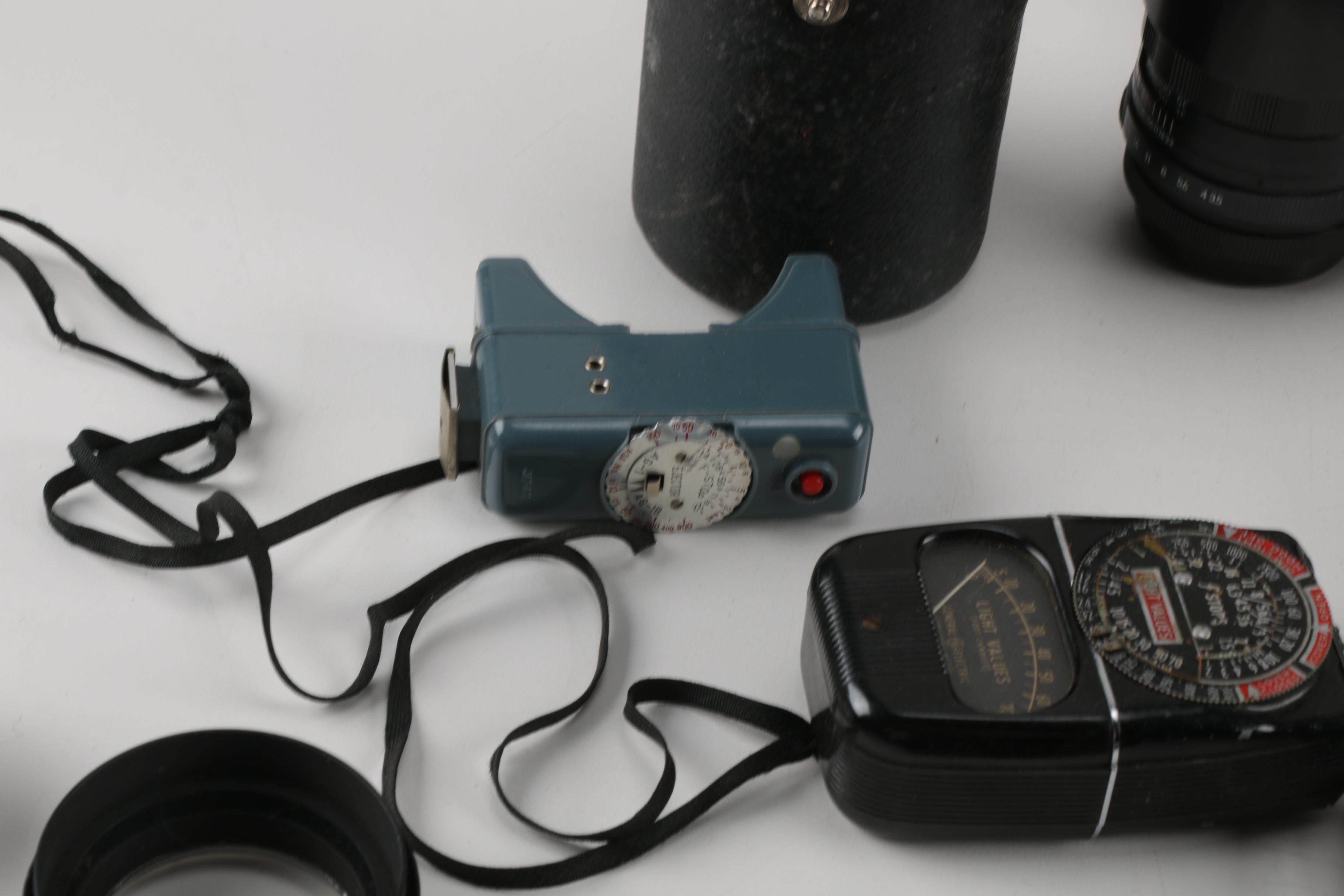 Minolta and Heiland Pentax Film Cameras with Accessories