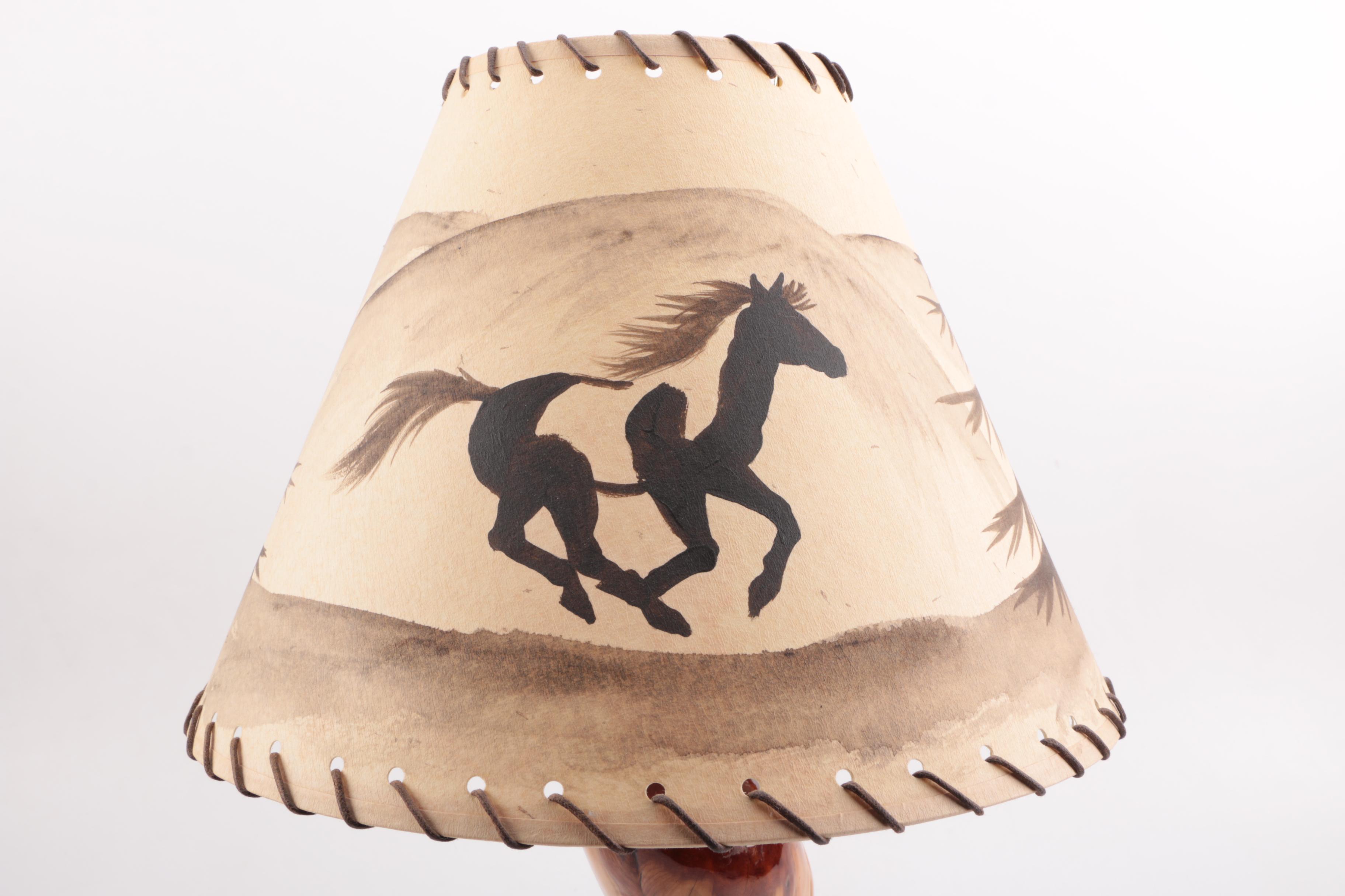 Resin Finished Wood Table Lamp