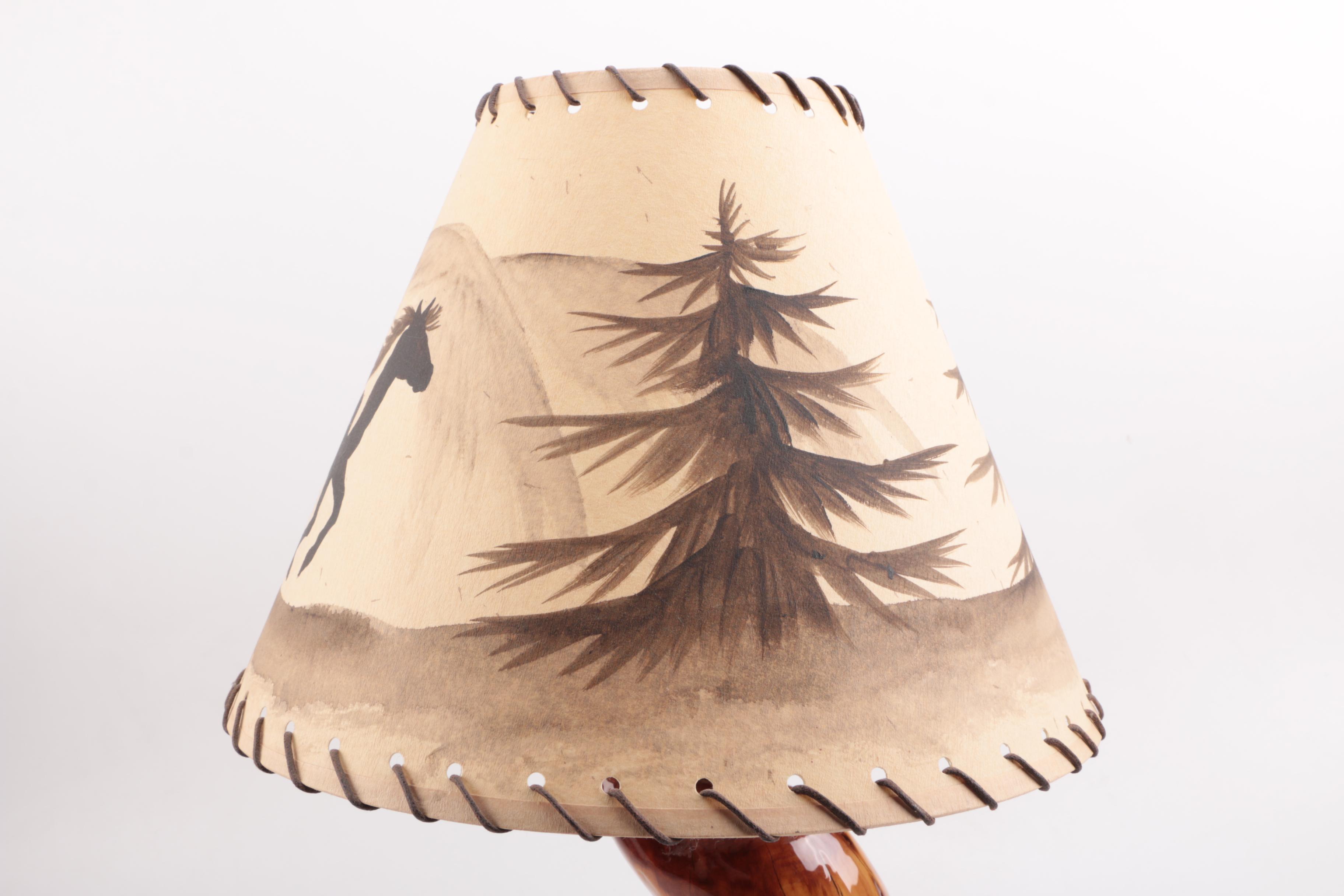 Resin Finished Wood Table Lamp