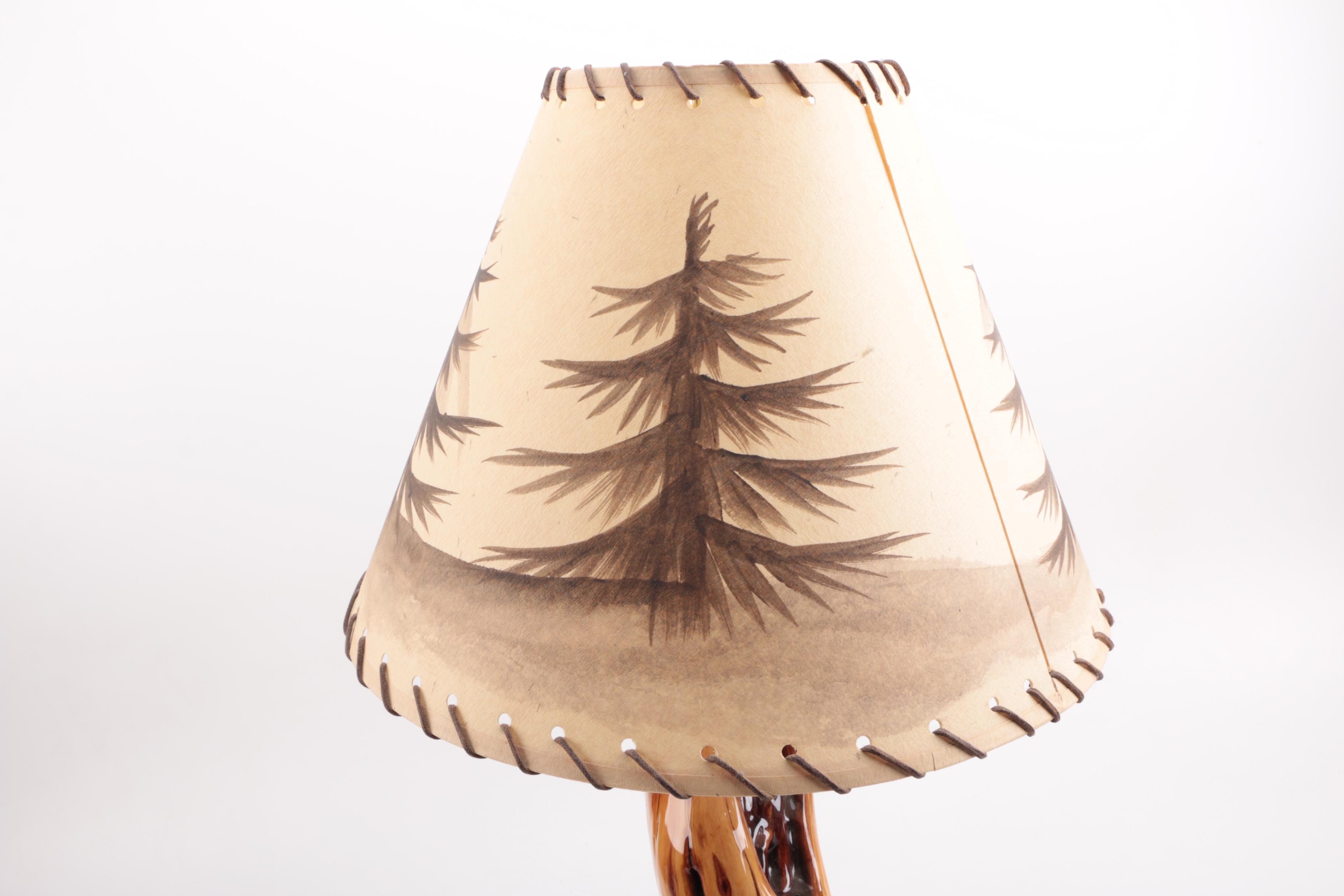 Resin Finished Wood Table Lamp