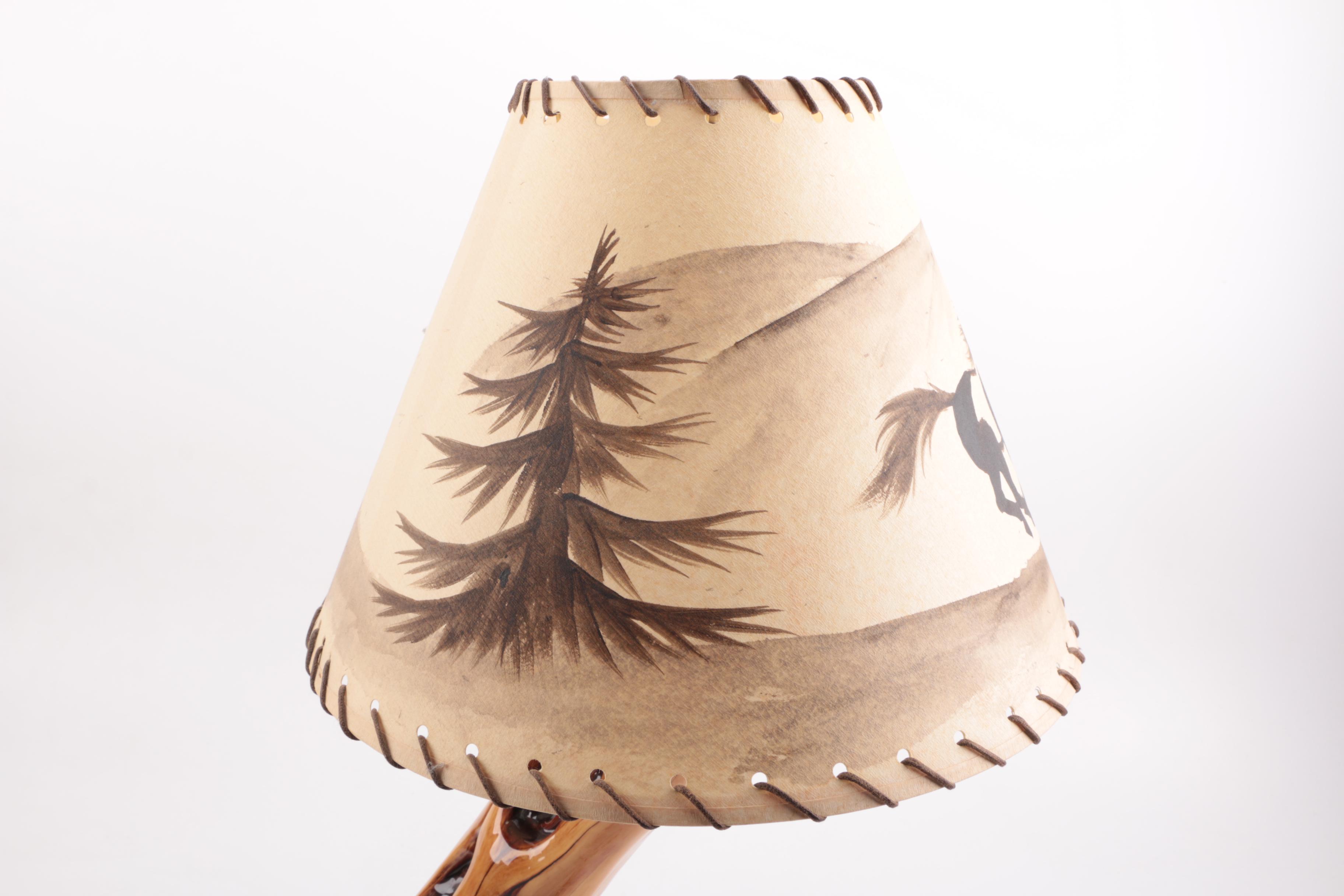 Resin Finished Wood Table Lamp