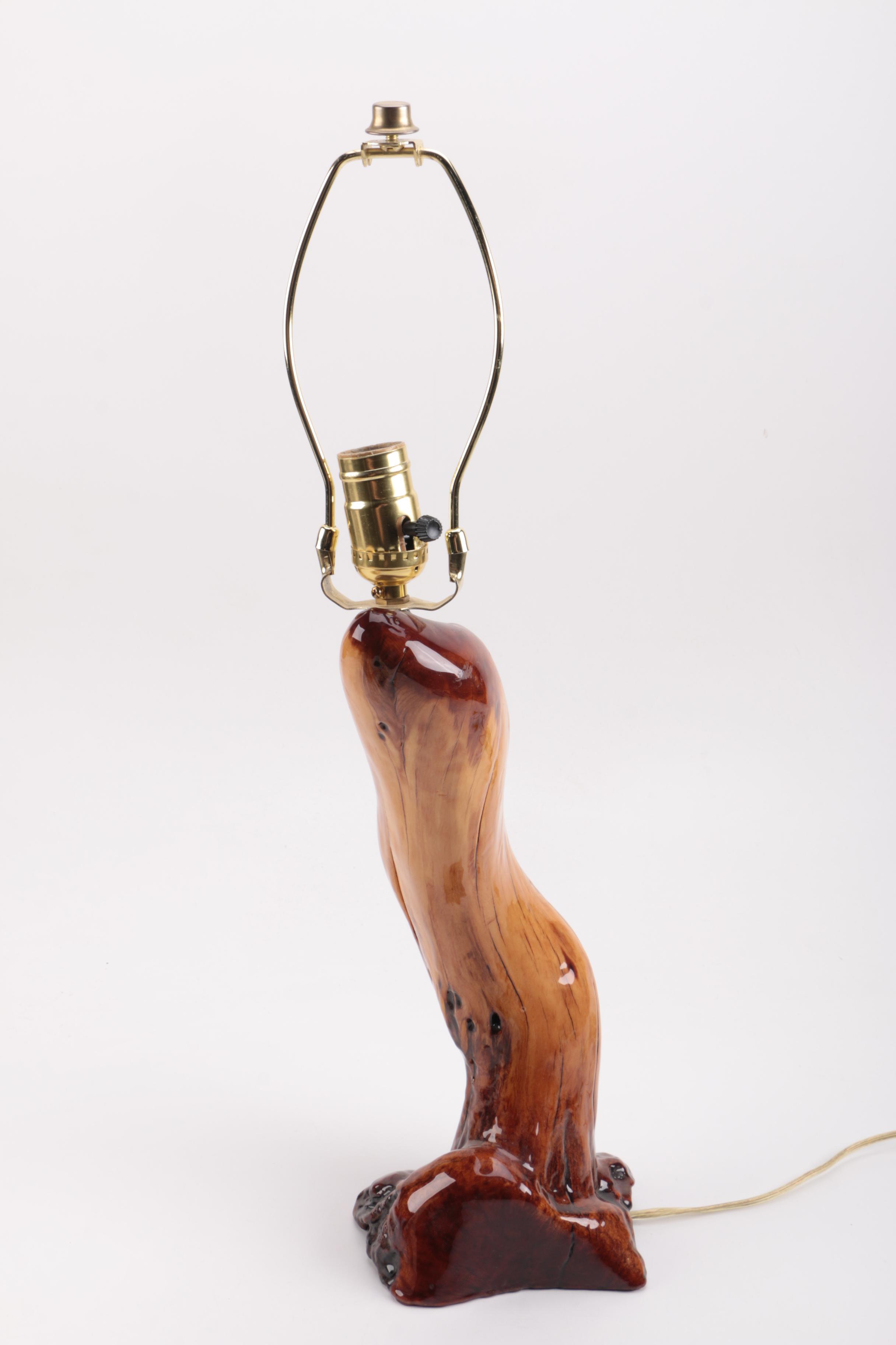 Resin Finished Wood Table Lamp