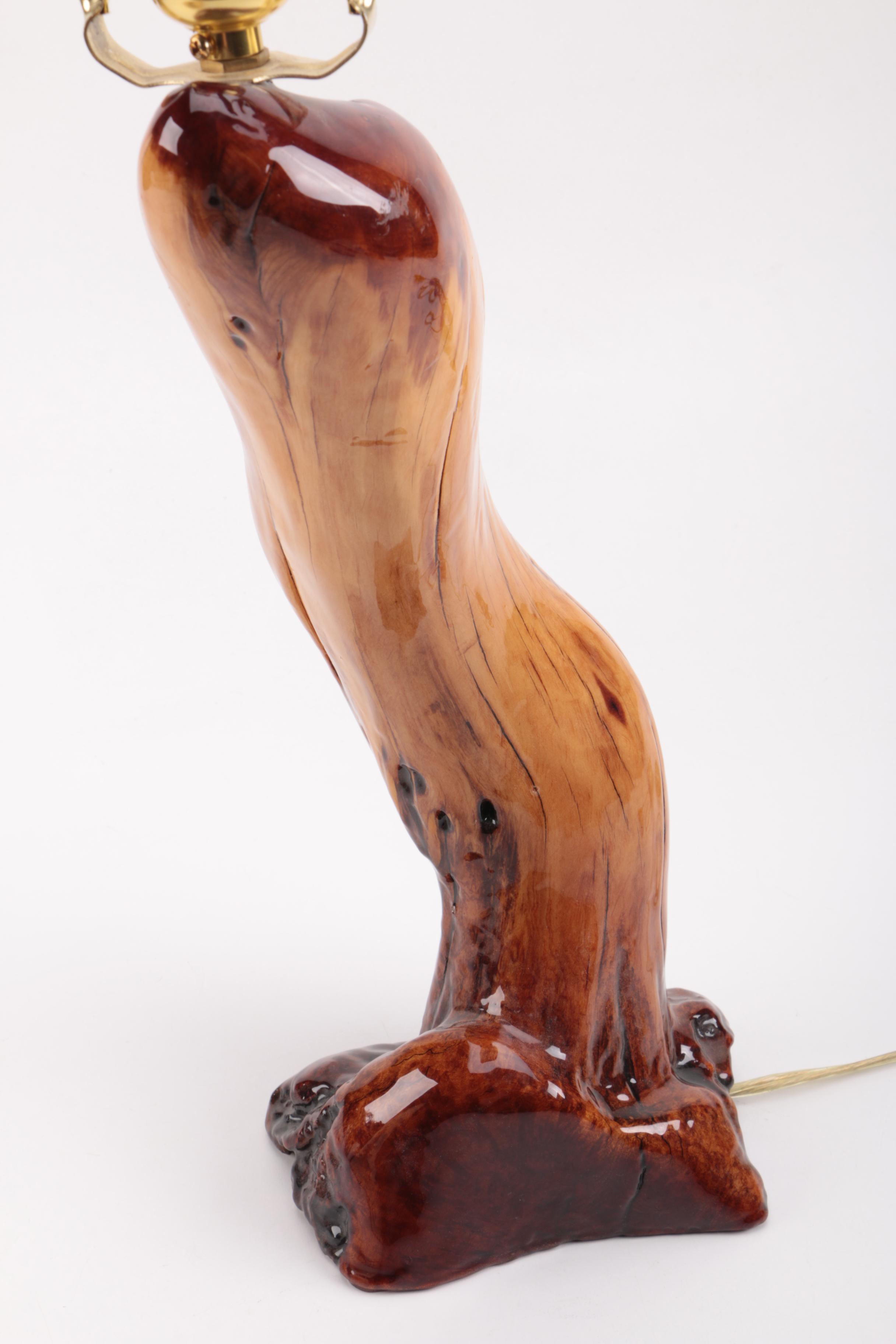 Resin Finished Wood Table Lamp