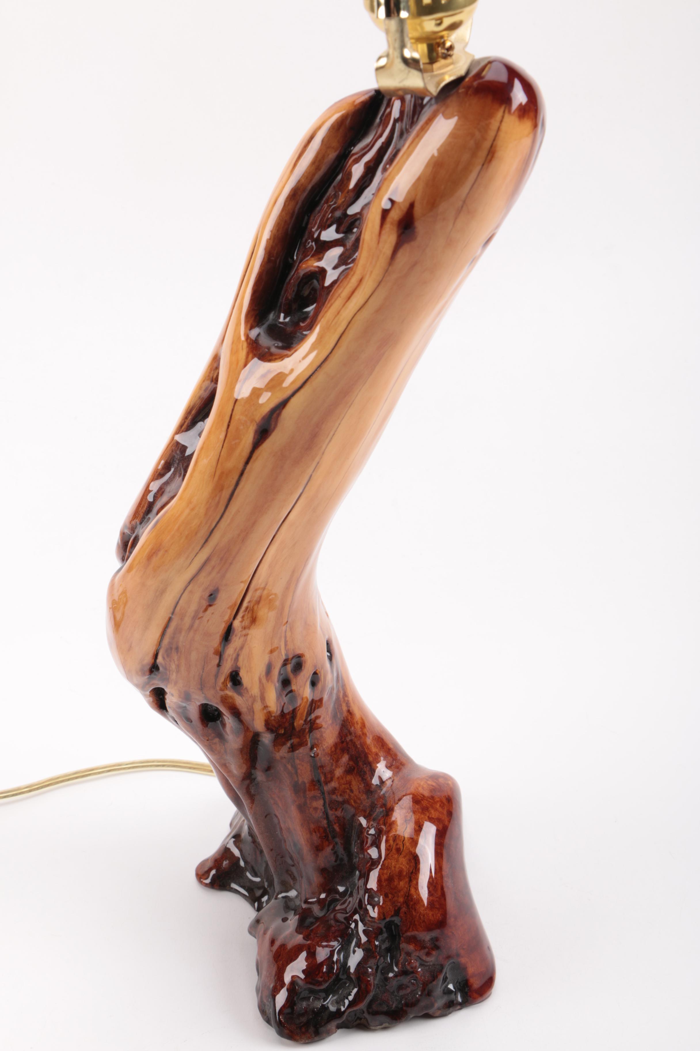 Resin Finished Wood Table Lamp