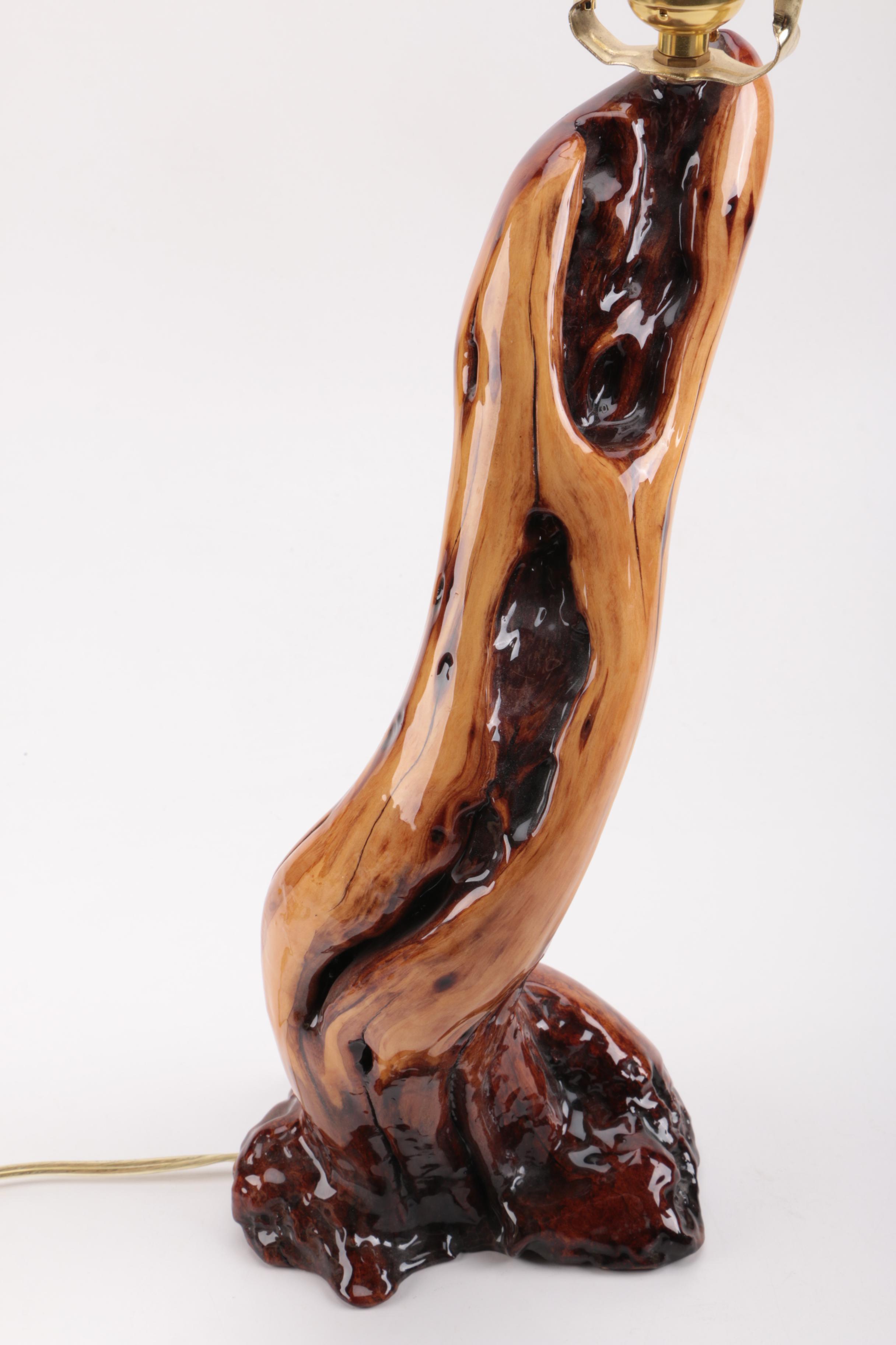 Resin Finished Wood Table Lamp