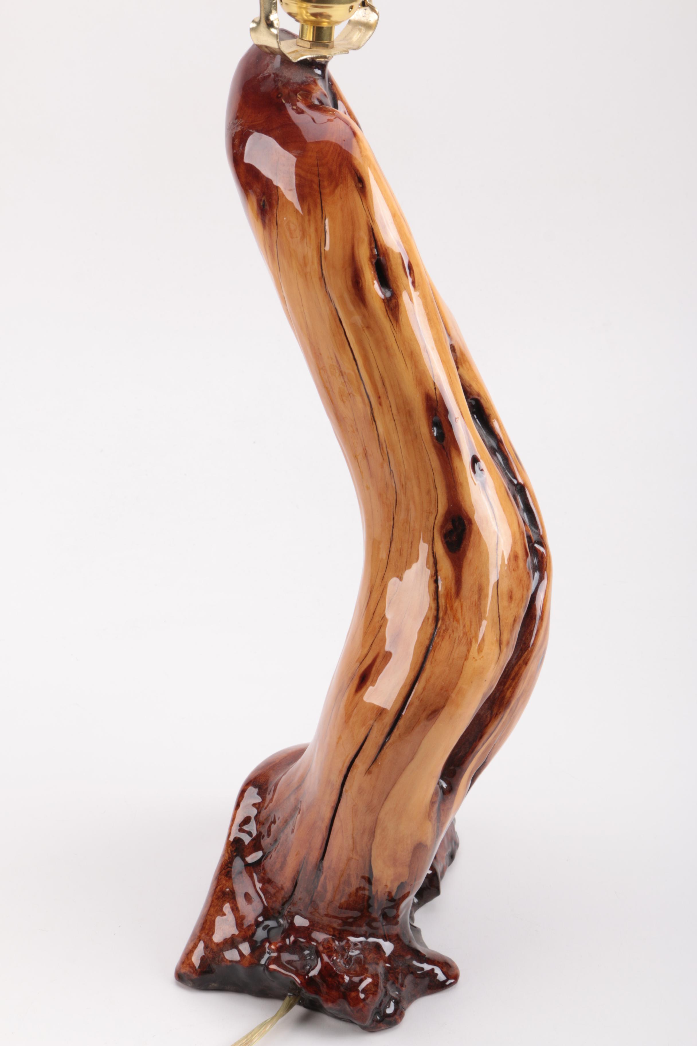 Resin Finished Wood Table Lamp