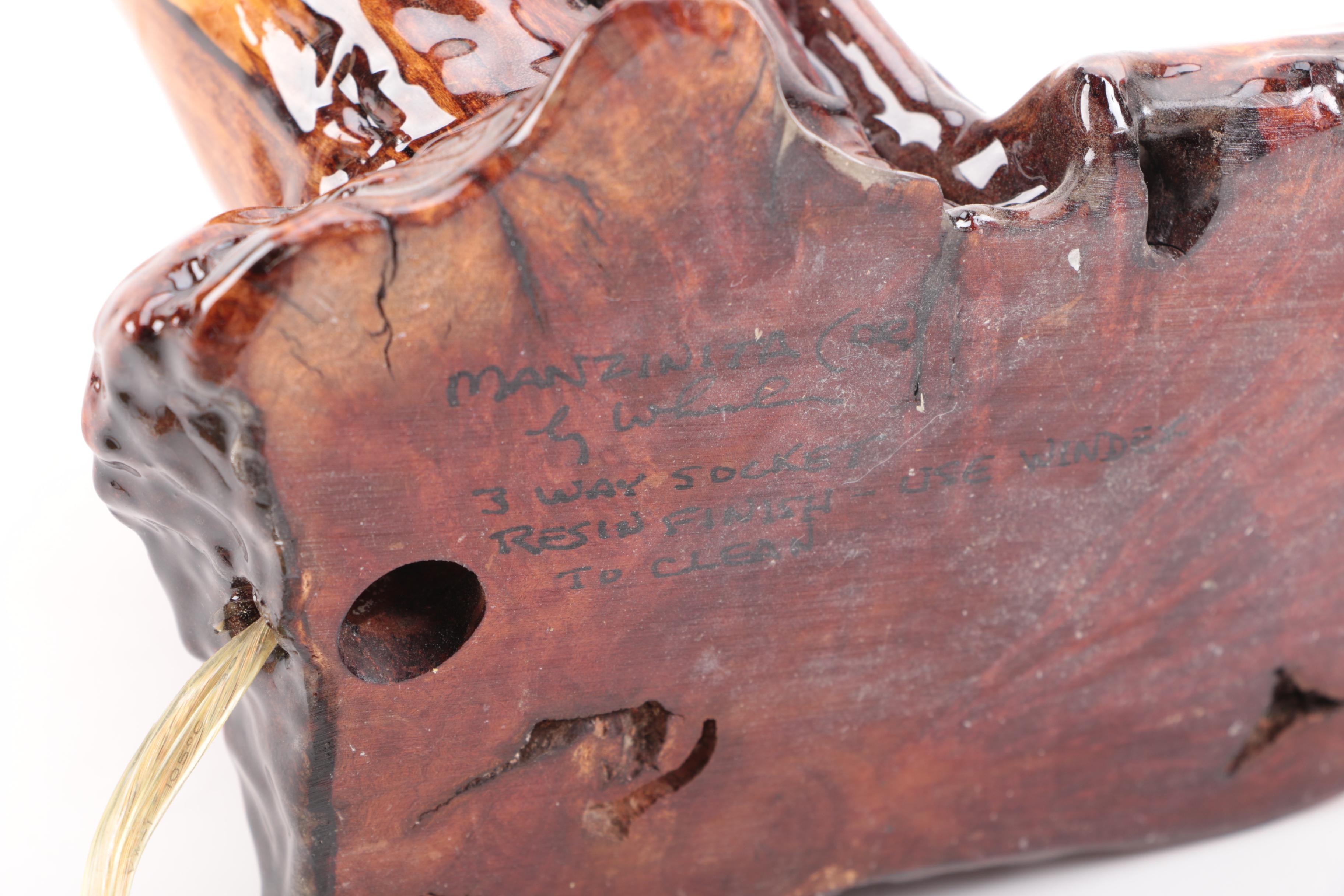 Resin Finished Wood Table Lamp