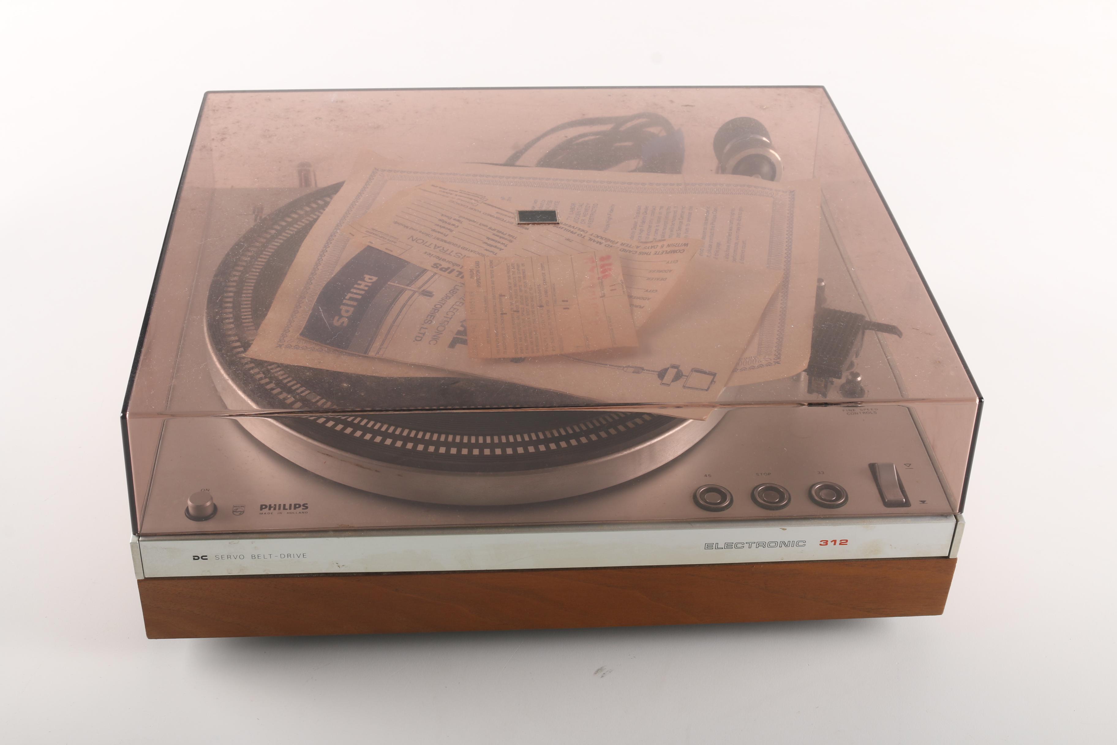 Philips "Electronic 312" Two-Speed Turntable