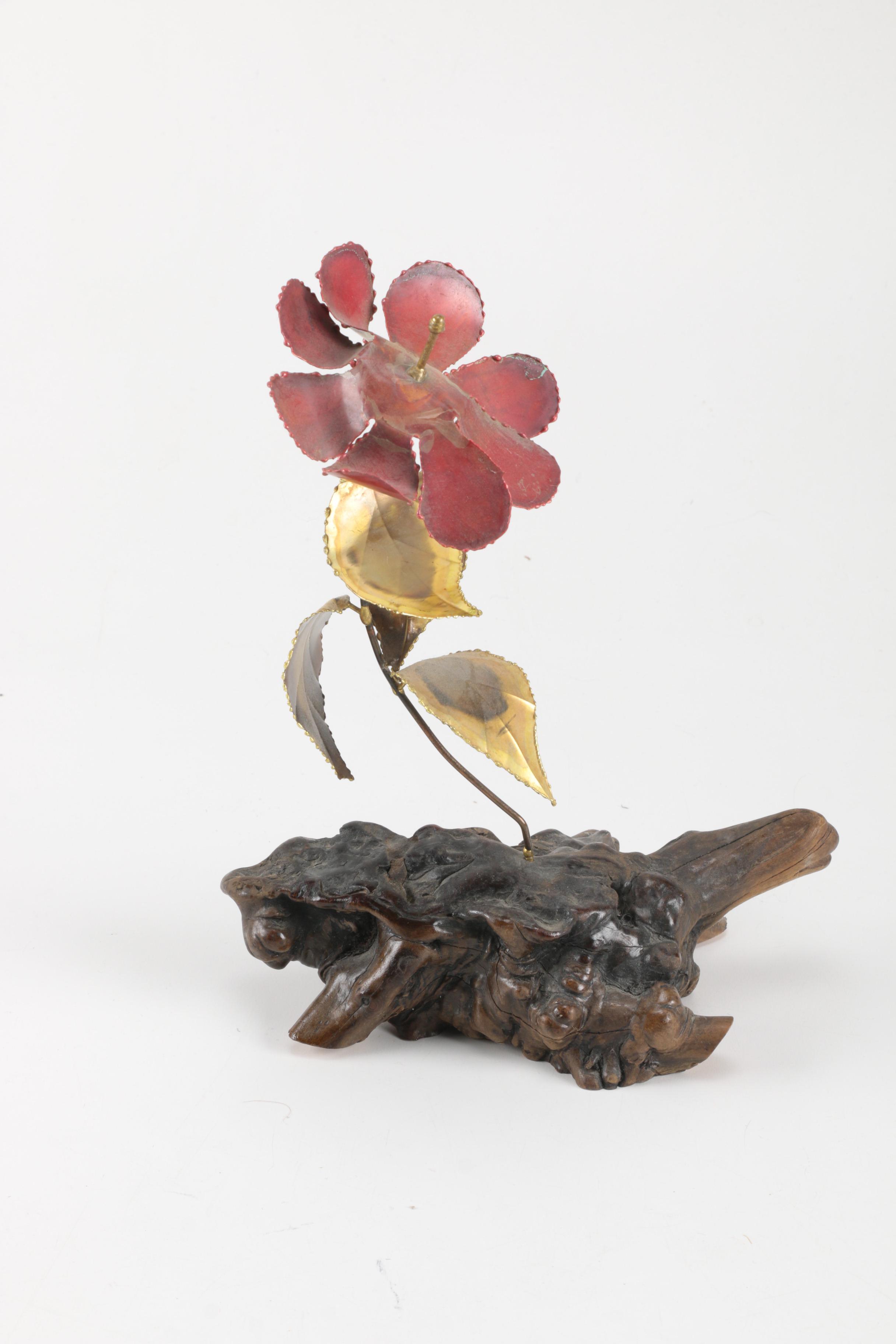 Decor Items Including Metal Flowers