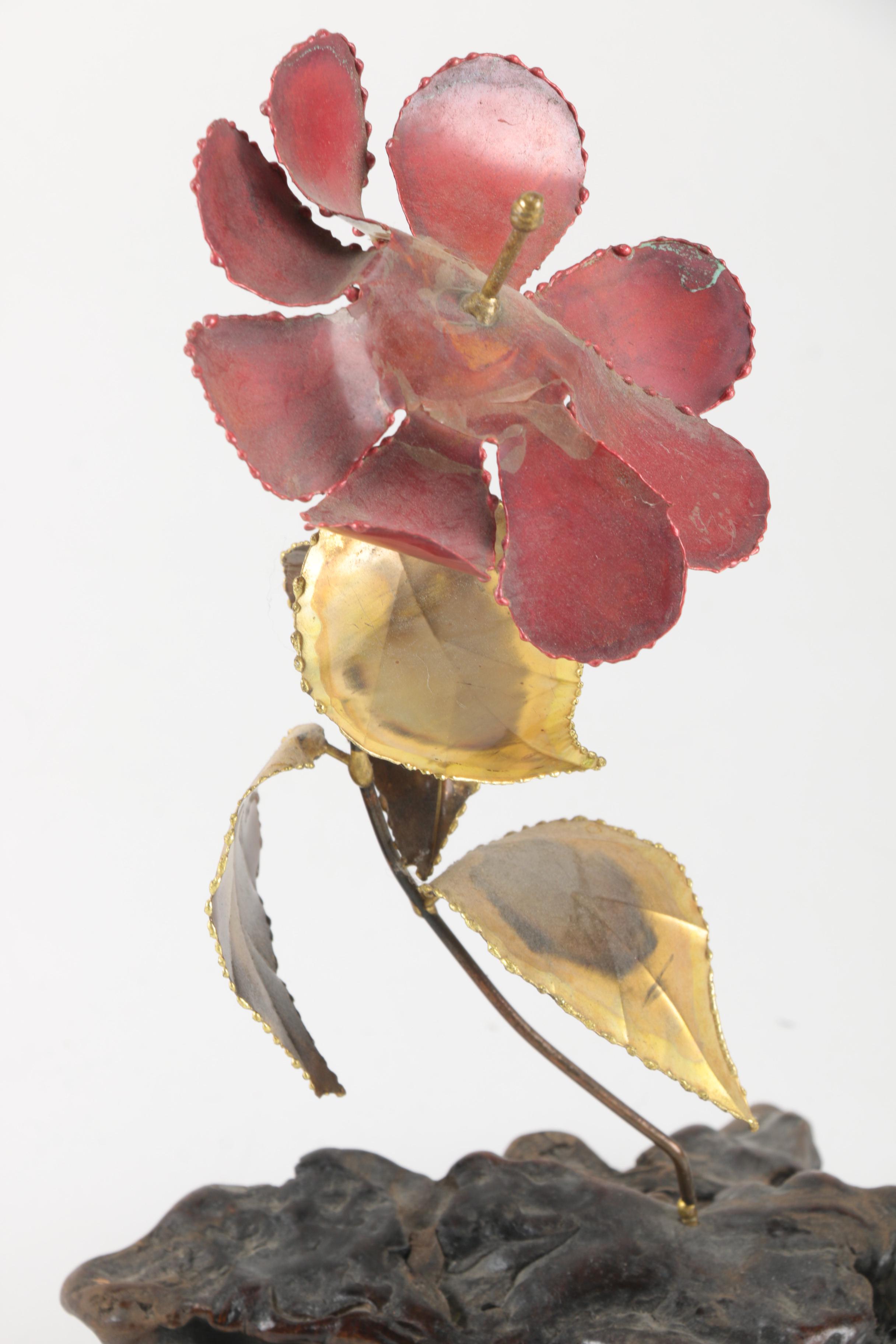 Decor Items Including Metal Flowers