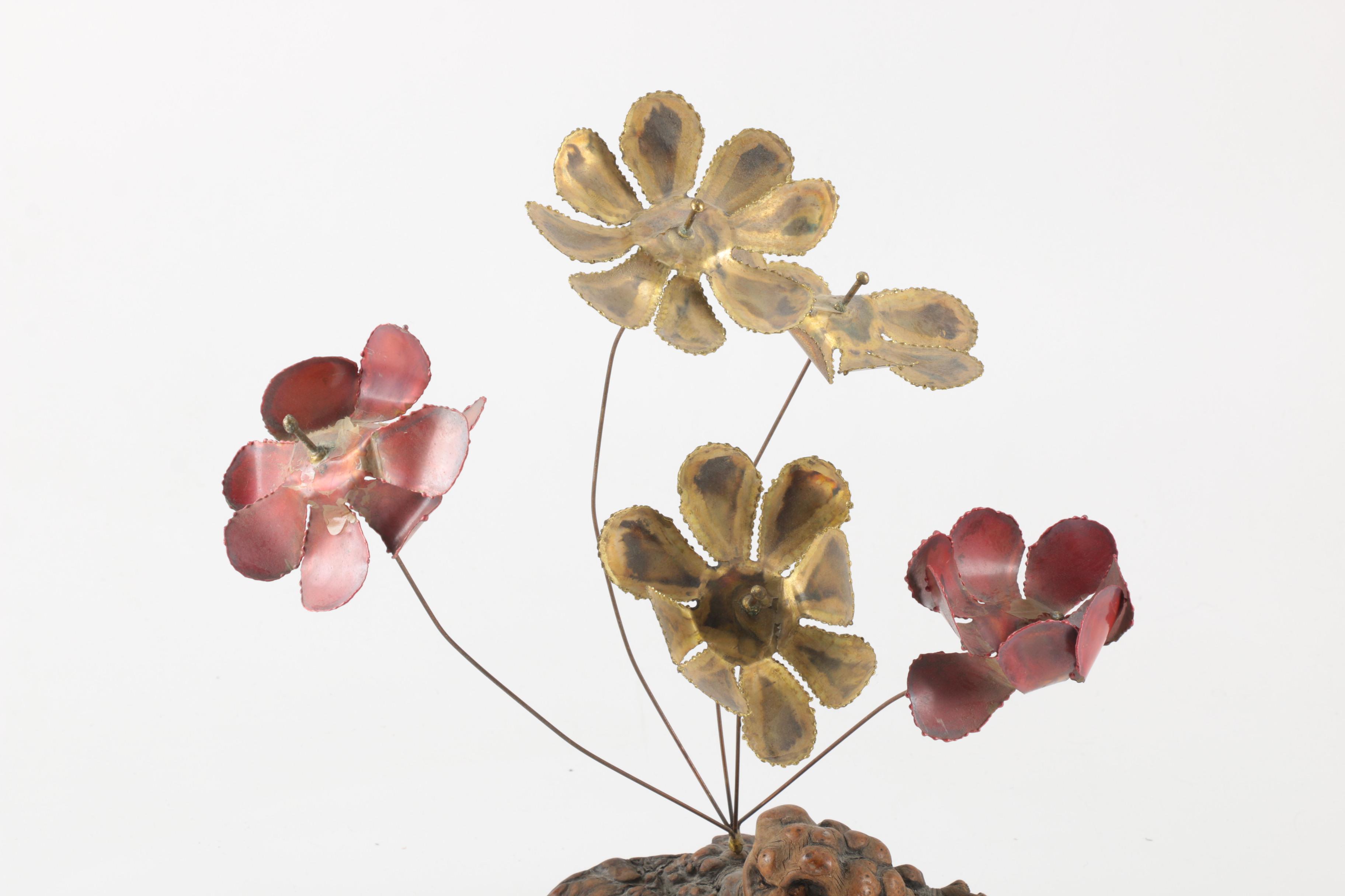 Decor Items Including Metal Flowers