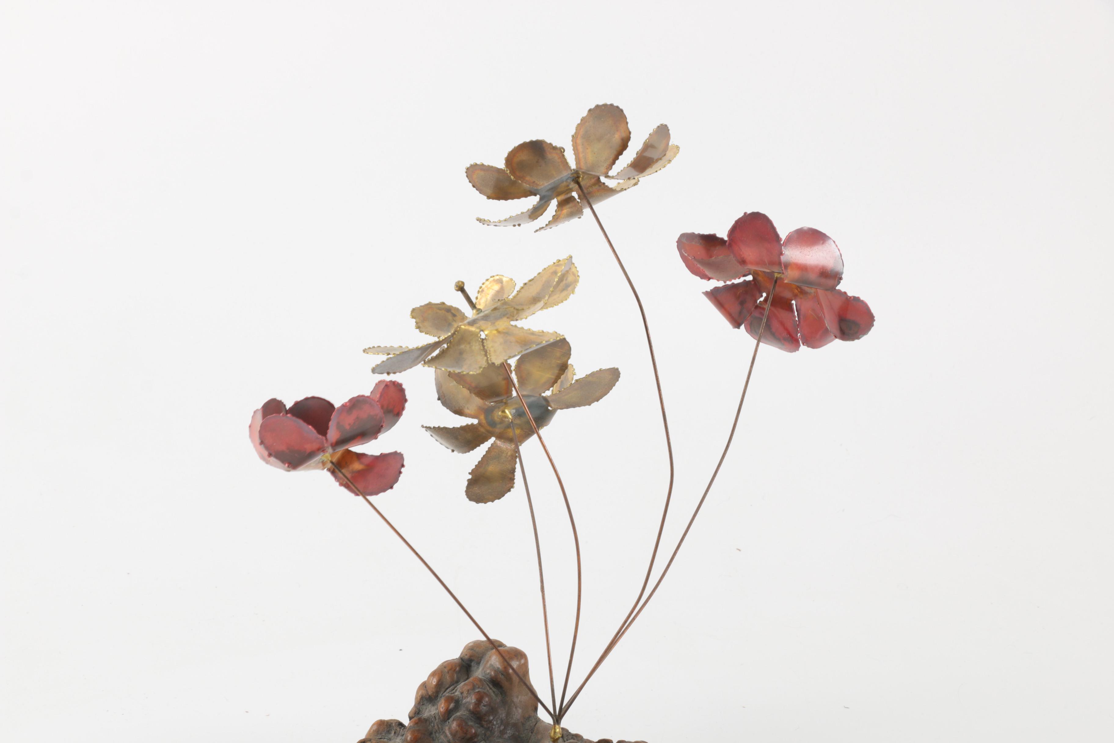 Decor Items Including Metal Flowers