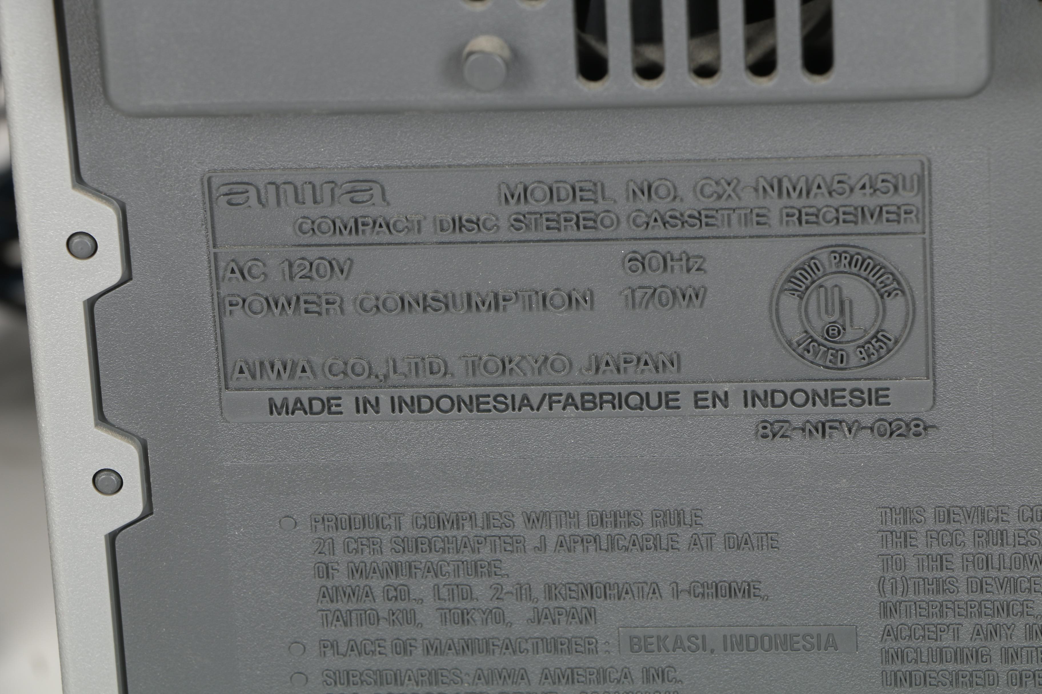 Aiwa CX-NMA545 Stereo System