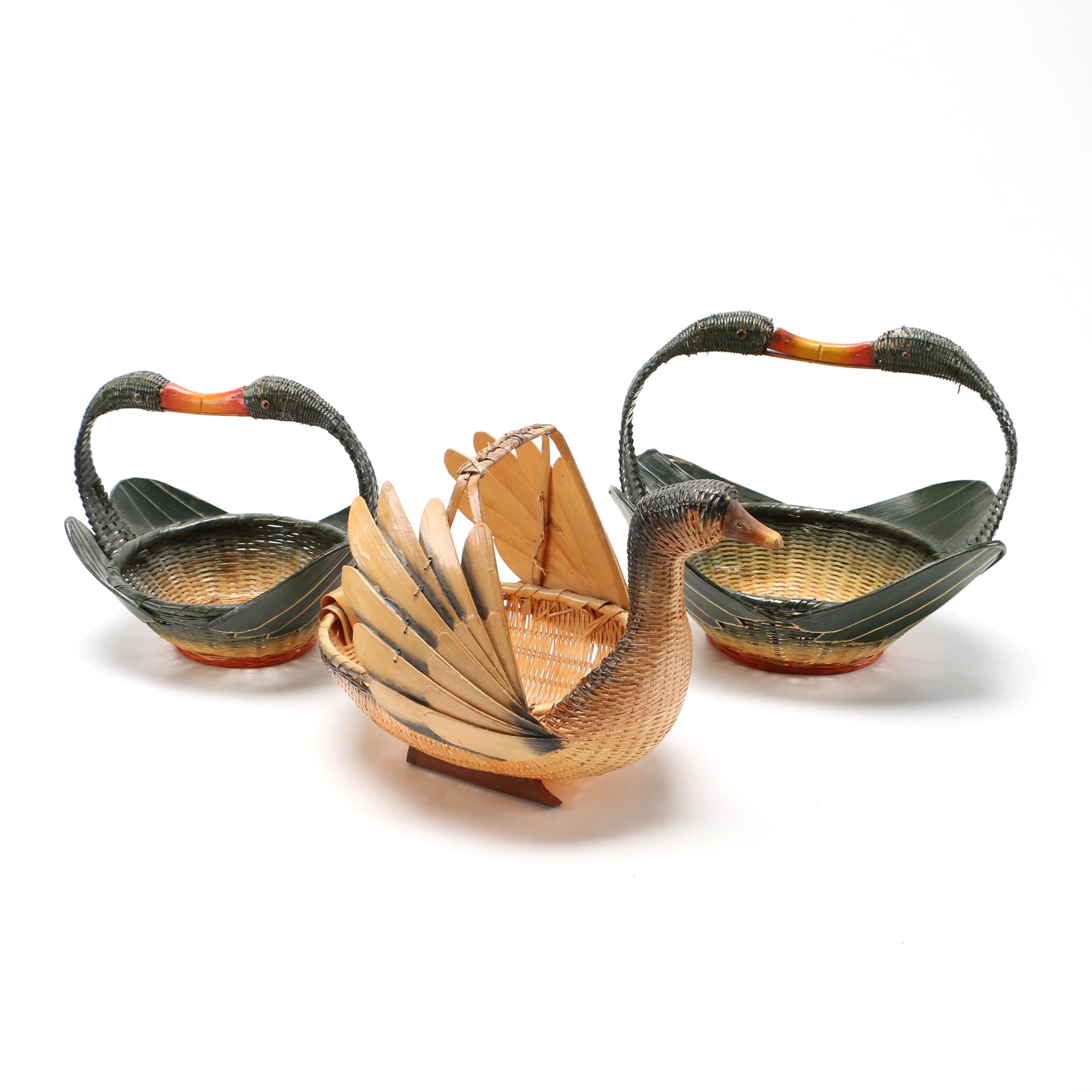Kissing Ducks Wicker Baskets