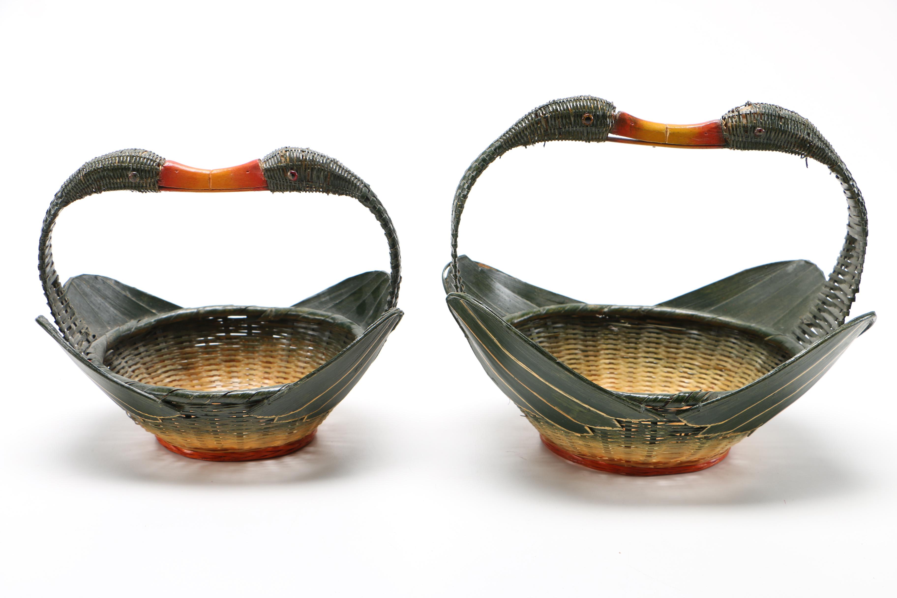 Kissing Ducks Wicker Baskets