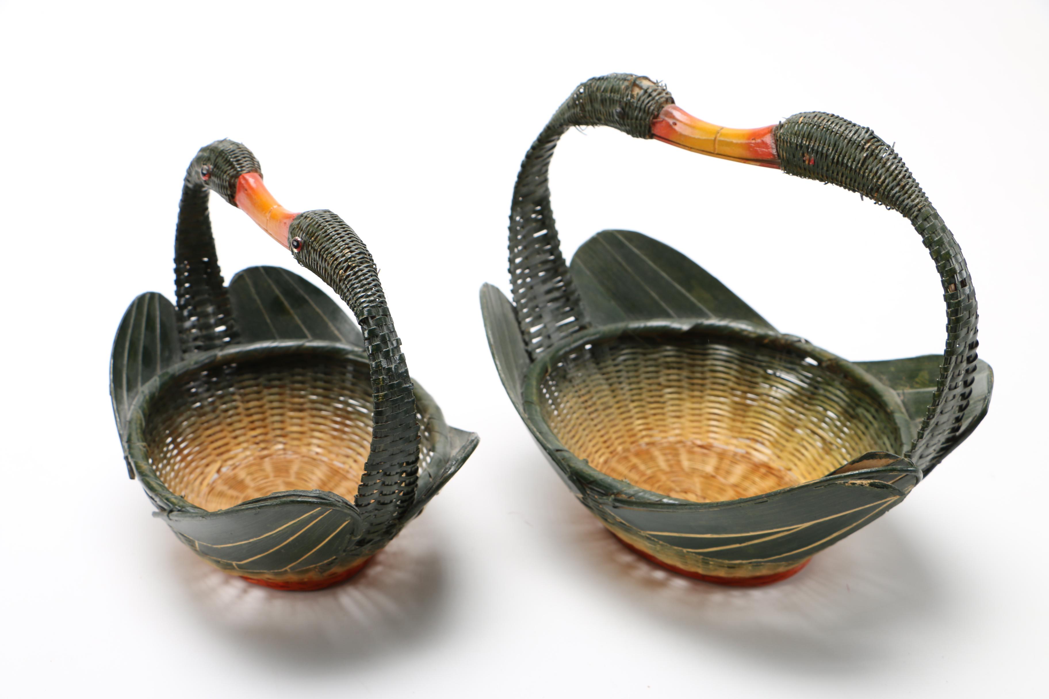 Kissing Ducks Wicker Baskets