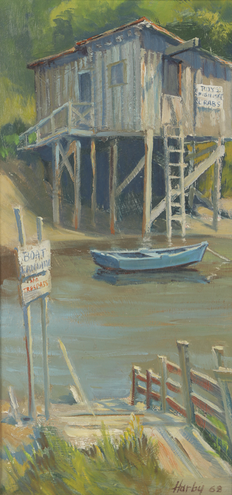 William Harby Oil Painting on Board "Roy's Fish Shack"