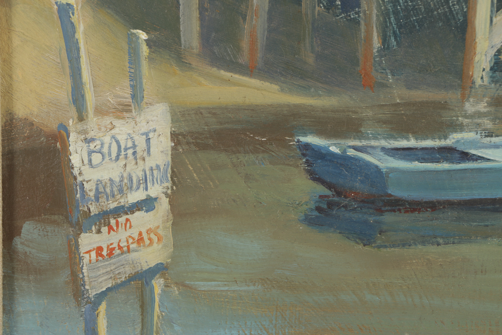 William Harby Oil Painting on Board "Roy's Fish Shack"