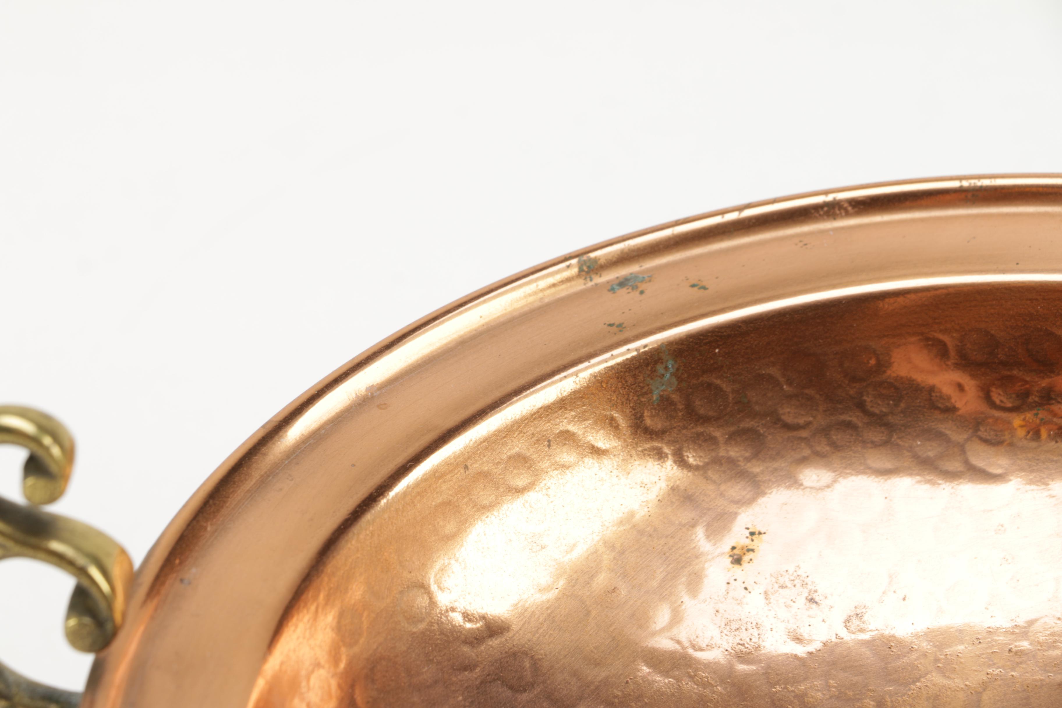 Copper and Pewter Pedestal Bowls