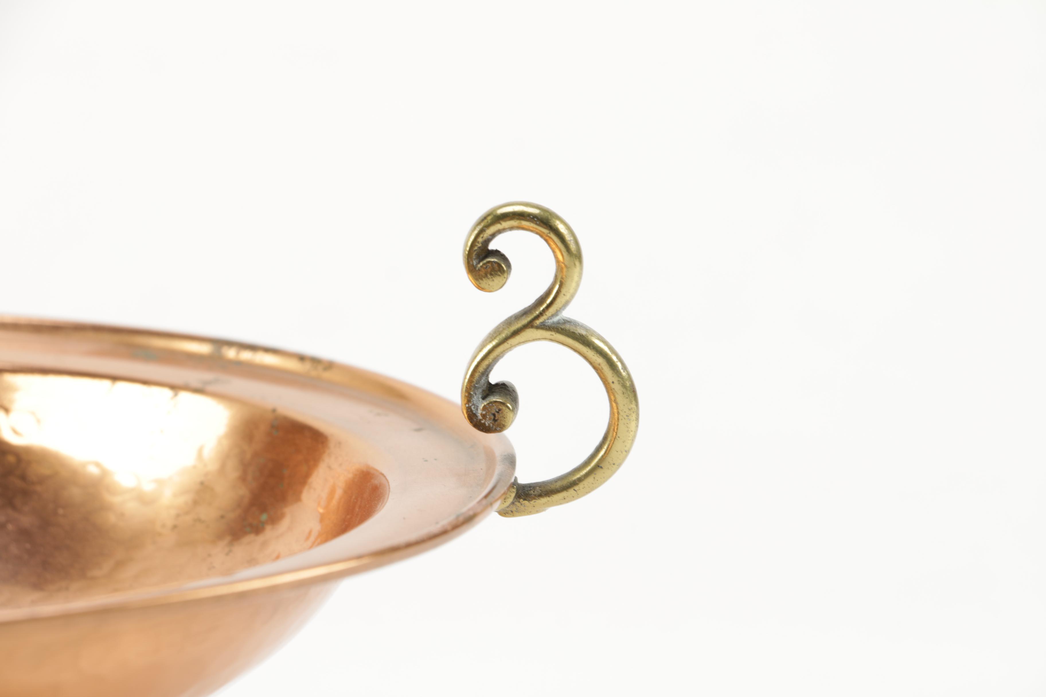 Copper and Pewter Pedestal Bowls