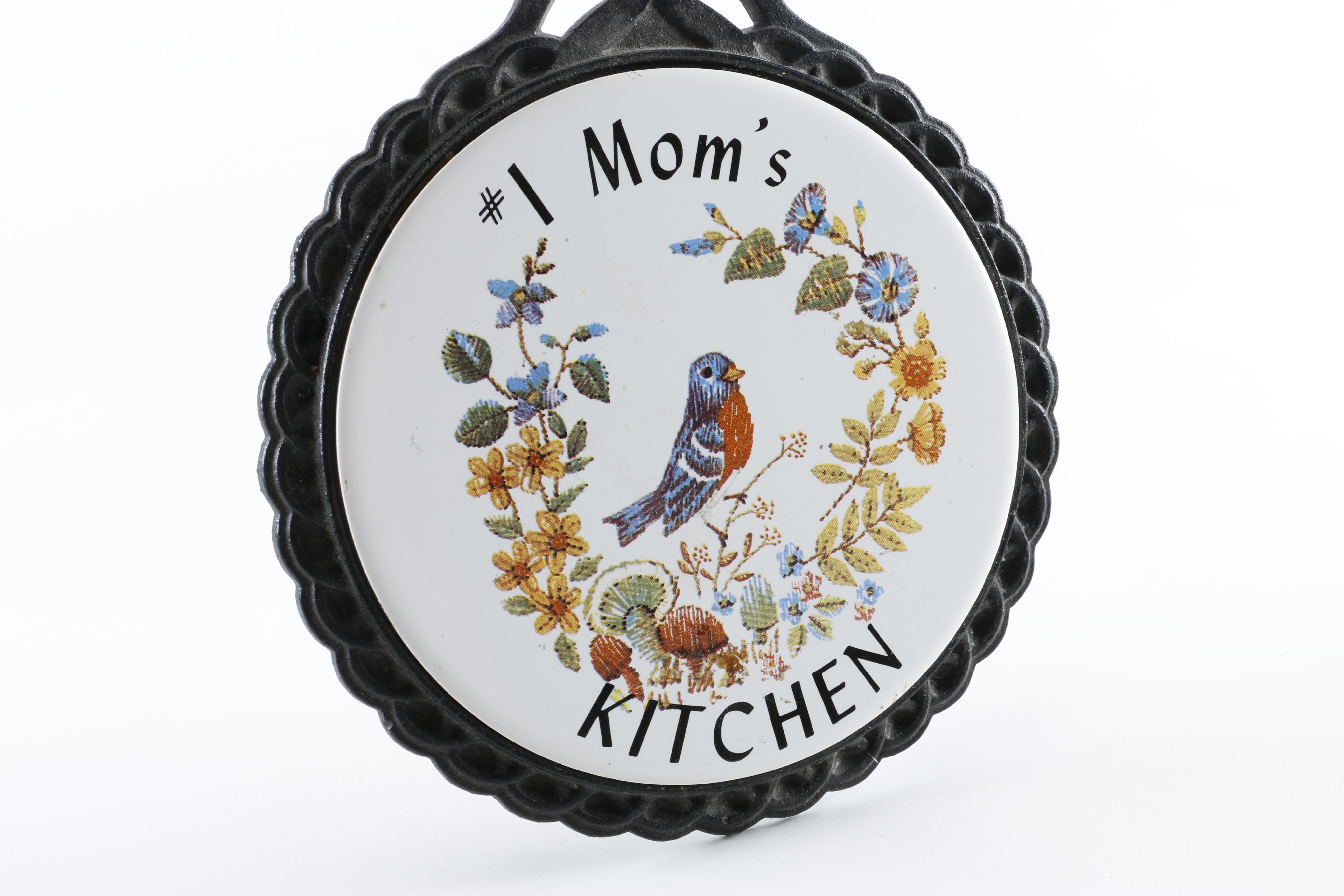 Decorative Cast Iron and Ceramic Trivets