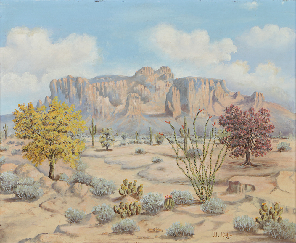 John J. Coghlan Oil Painting on Canvas Desert Landscape