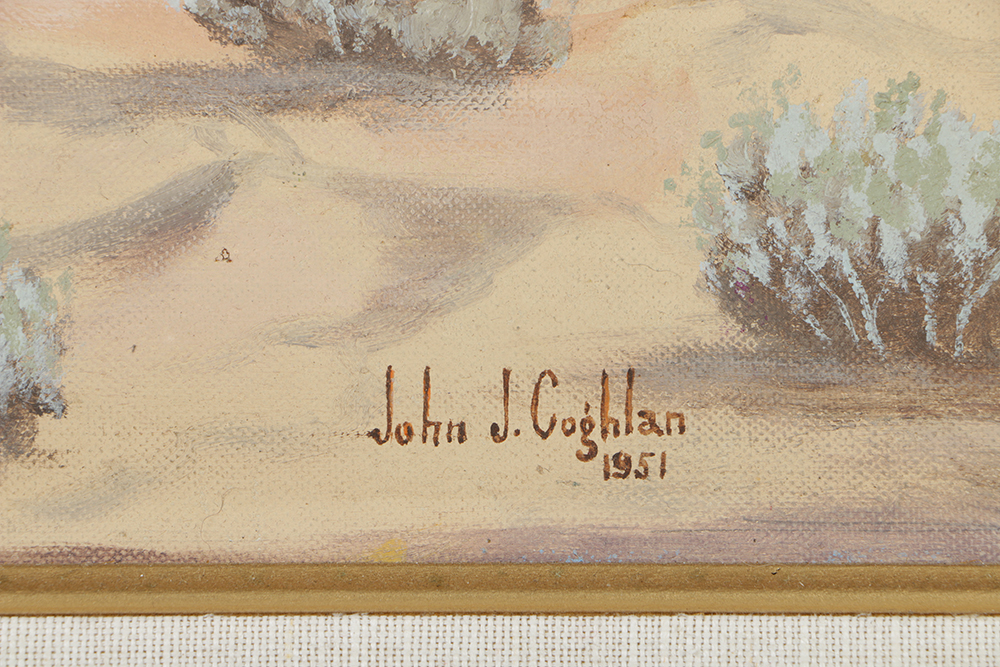John J. Coghlan Oil Painting on Canvas Desert Landscape
