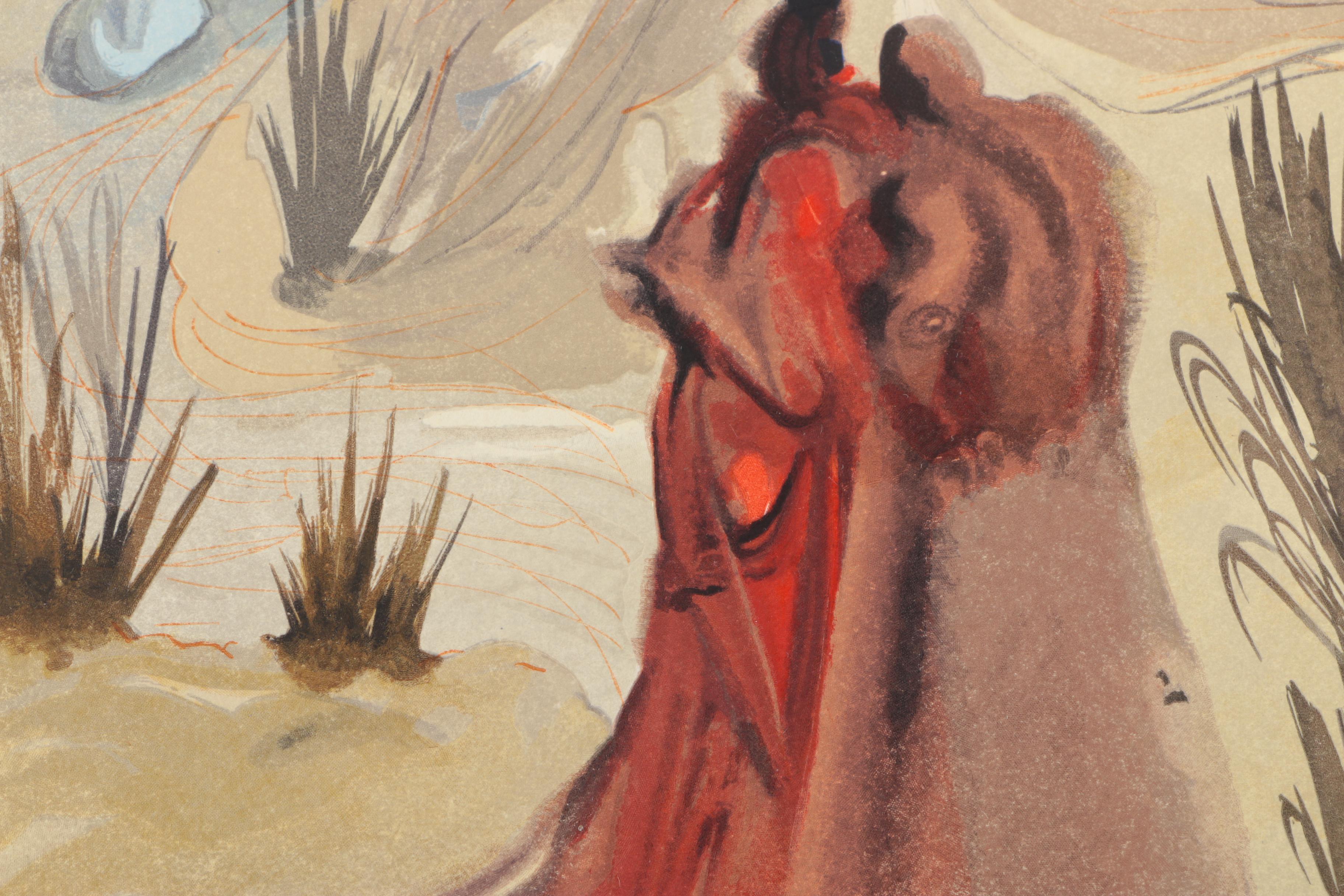 Salvador Dali Woodblock Print On Rives Paper " La Divine Forêt"