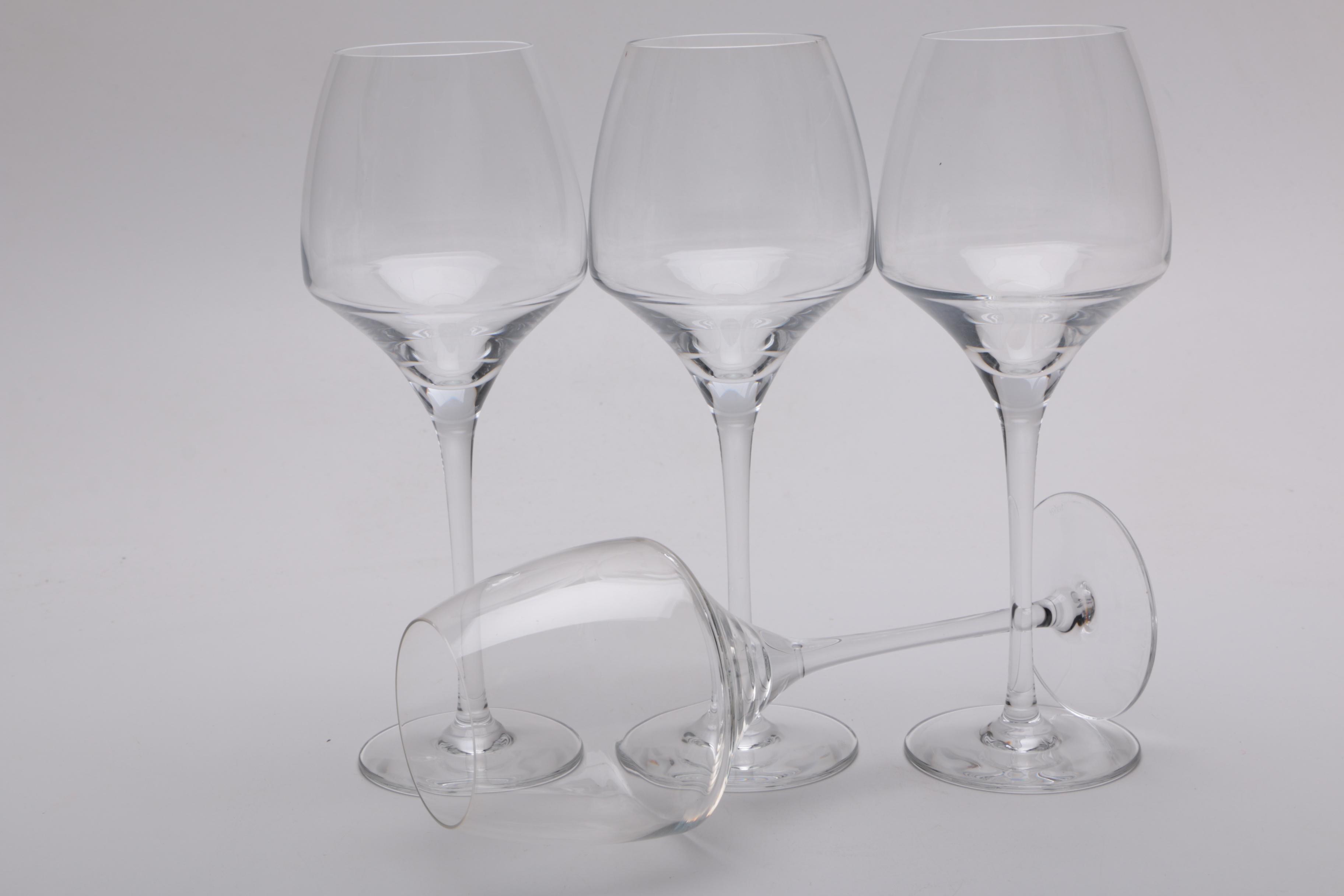 Collection of Sixteen Mikasa Wine Glasses and One Decanter