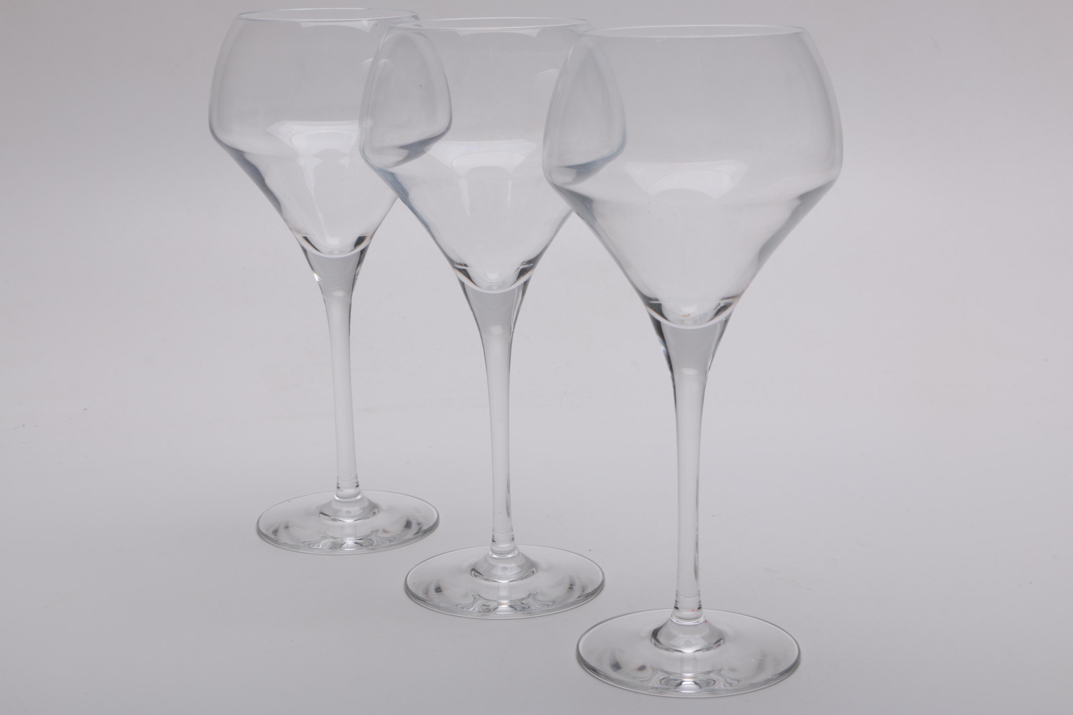 Collection of Sixteen Mikasa Wine Glasses and One Decanter
