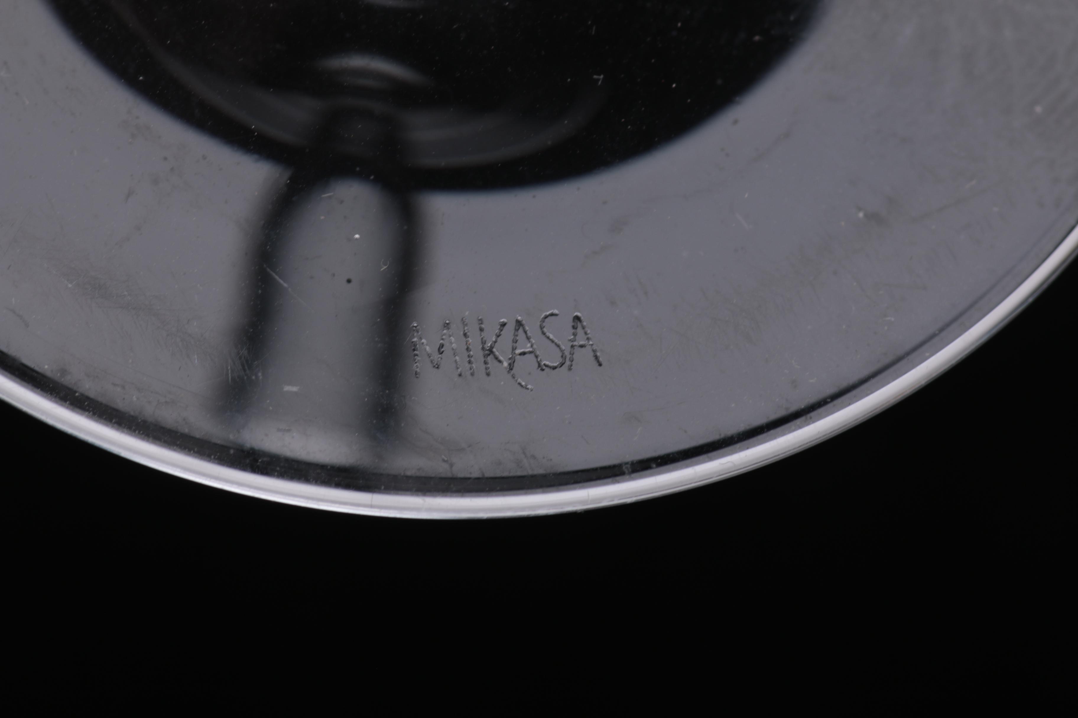 Collection of Sixteen Mikasa Wine Glasses and One Decanter