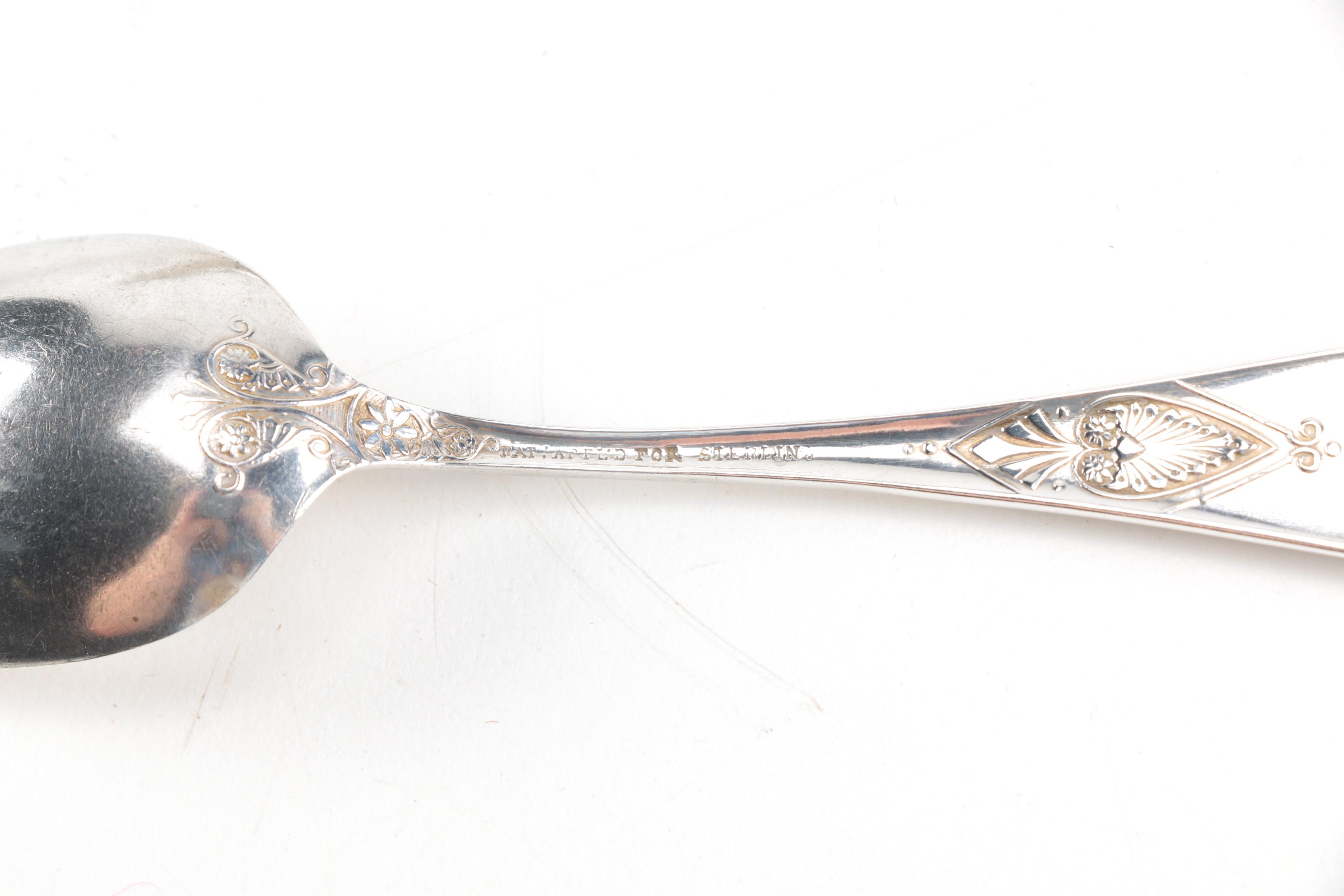 Sterling Silver Spoons with Etched Floral Handles